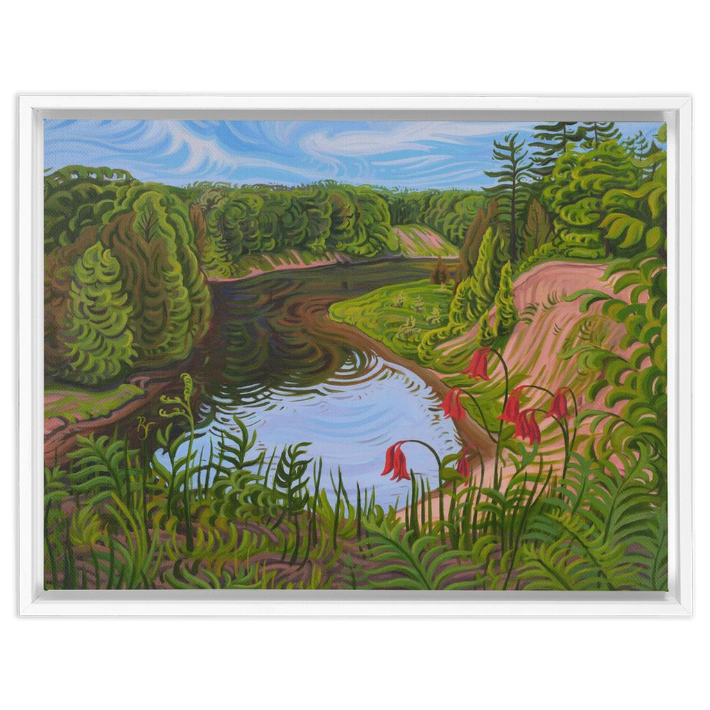 Manistee River Trail Painting, Framed Canvas Print - “Sacred River”