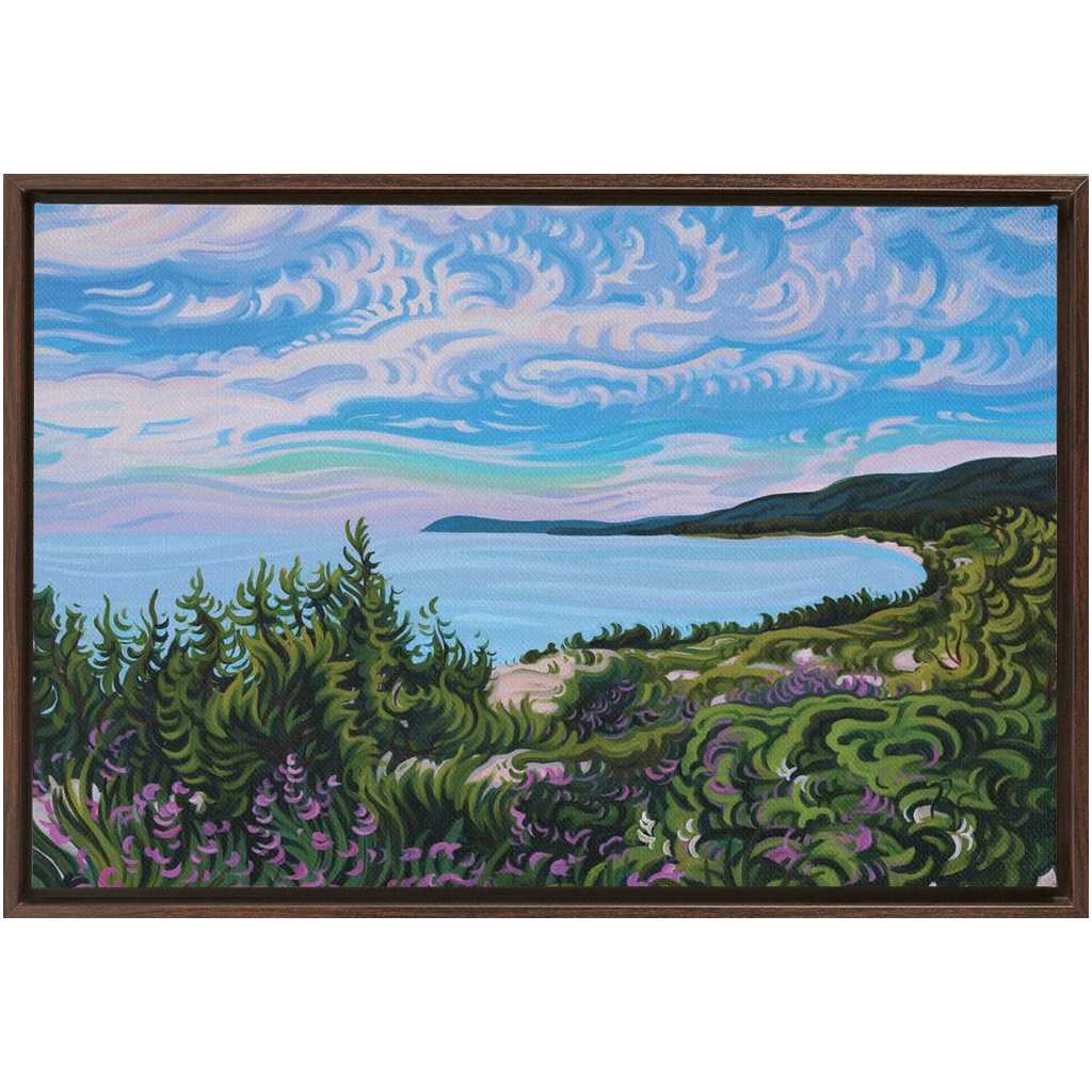 Lake Michigan Beach, Good Harbor Bay Framed Canvas Print - “Blossoming Days”