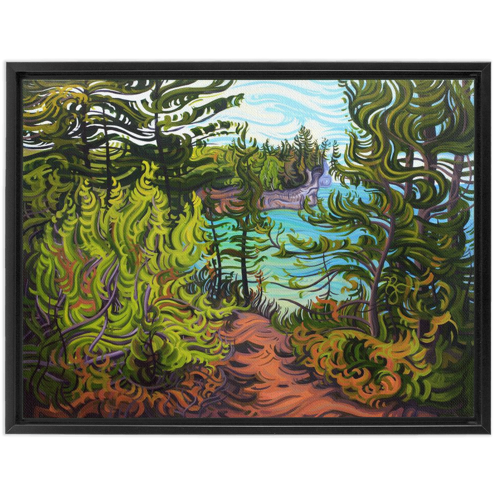 Pictured Rocks Painting, Lake Superior Framed Canvas Print - “The Journey Ahead”