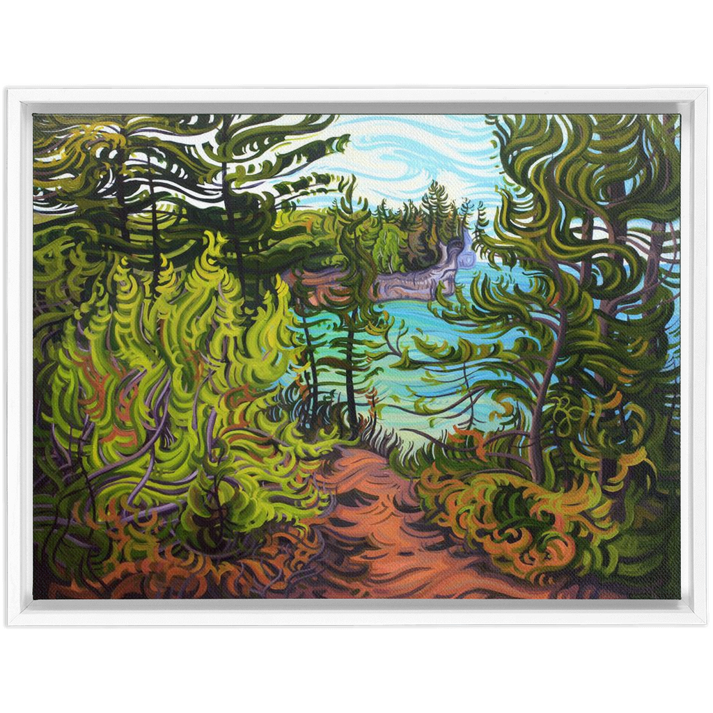 Pictured Rocks Painting, Lake Superior Framed Canvas Print - “The Journey Ahead”