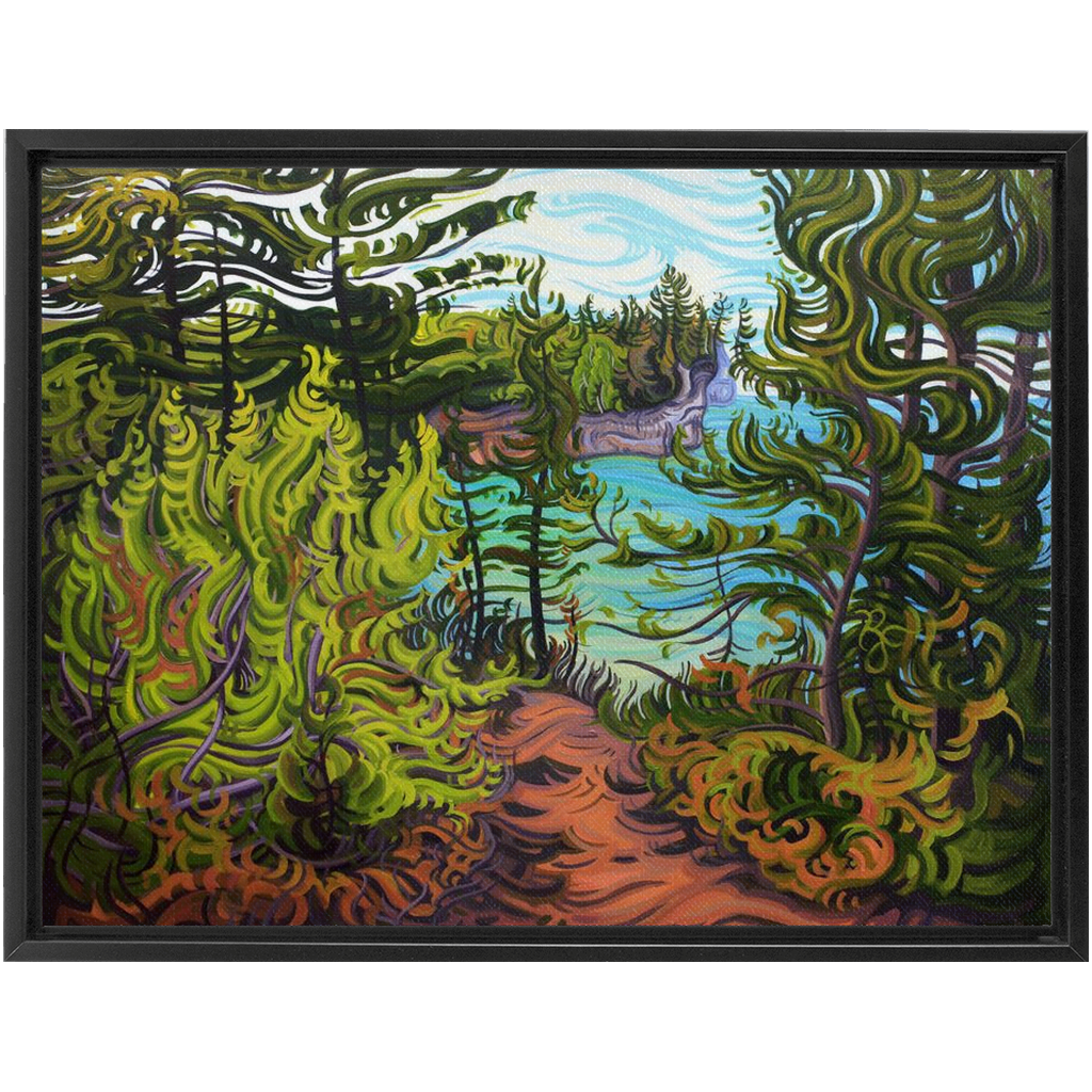 Pictured Rocks Painting, Lake Superior Framed Canvas Print - “The Journey Ahead”