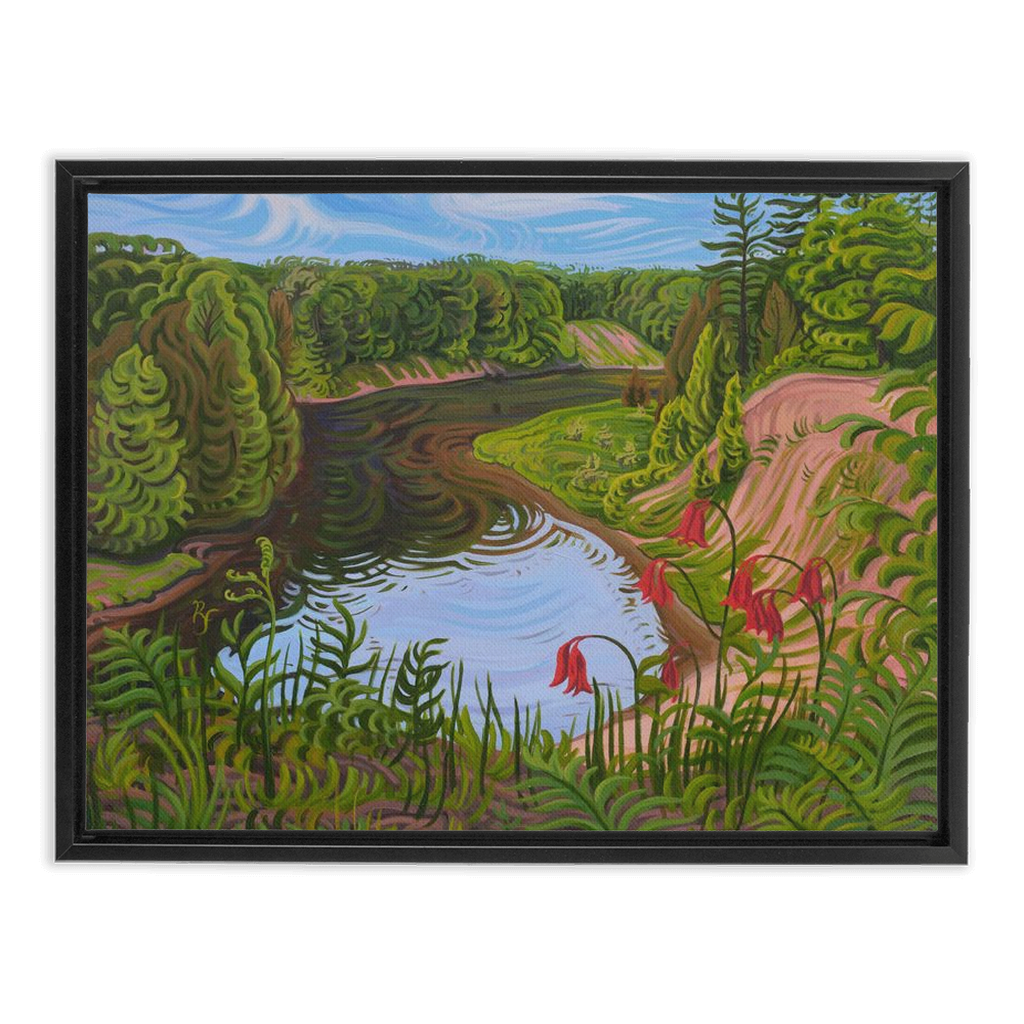 Manistee River Trail Painting, Framed Canvas Print - “Sacred River”