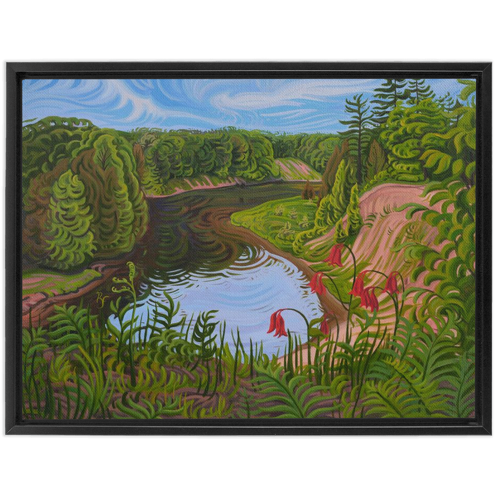 Manistee River Trail Painting, Framed Canvas Print - “Sacred River”