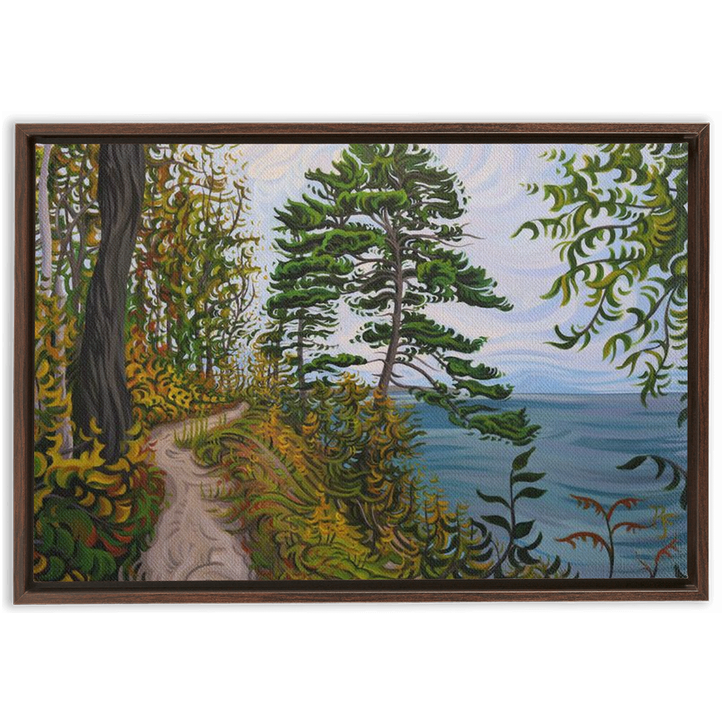 Along the Path - Framed Canvas Print