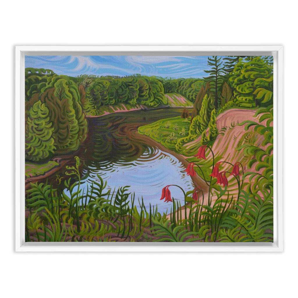 Manistee River Trail Painting, Framed Canvas Print - “Sacred River”