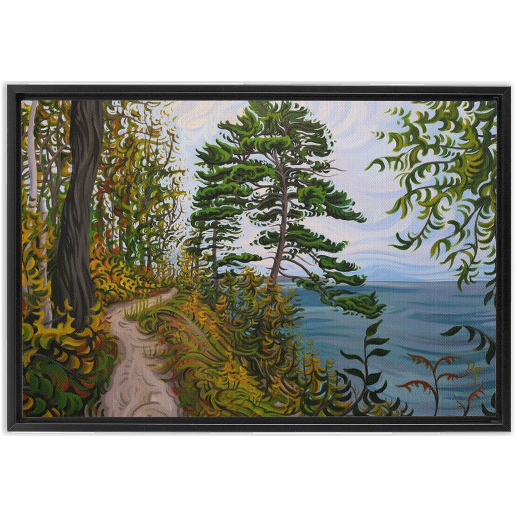 Along the Path - Framed Canvas Print