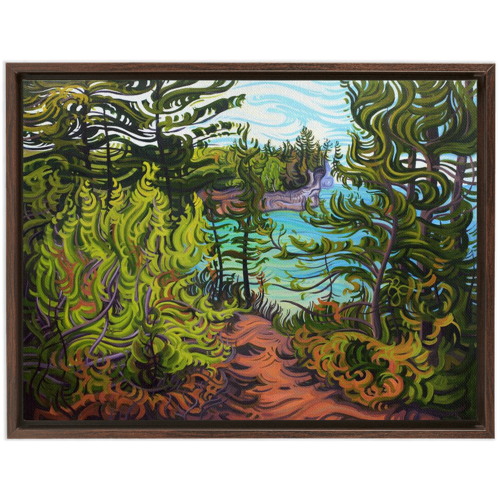 Pictured Rocks Painting, Lake Superior Framed Canvas Print - “The Journey Ahead”