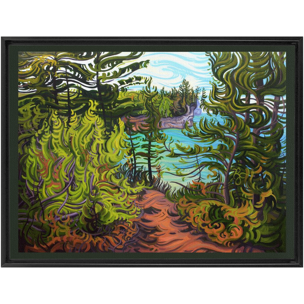 Pictured Rocks Painting, Lake Superior Framed Canvas Print - “The Journey Ahead”