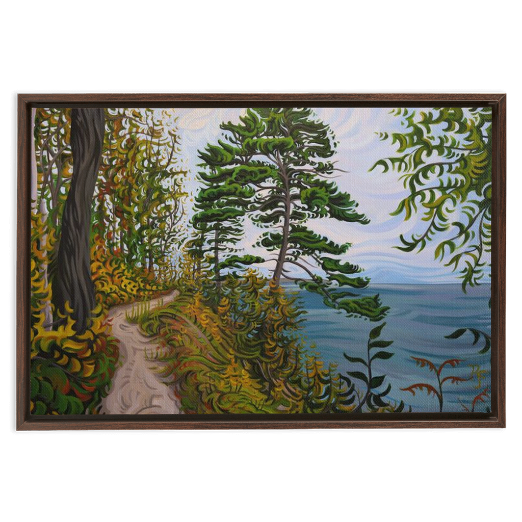 Along the Path - Framed Canvas Print