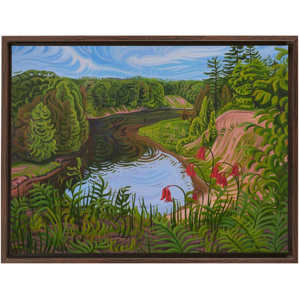 Manistee River Trail Painting, Framed Canvas Print - “Sacred River”