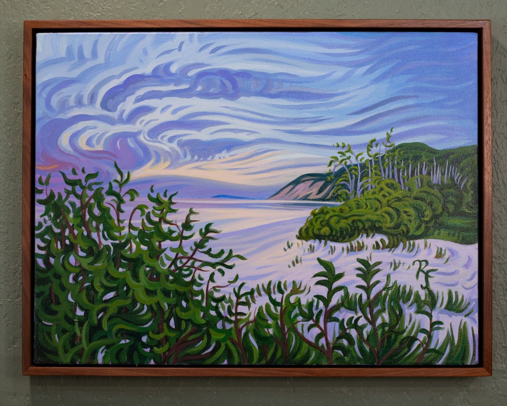 Beach Sunset Original Painting, Sleeping Bear Dunes, and Empire Bluff - "Song of Praise 18" x 24"