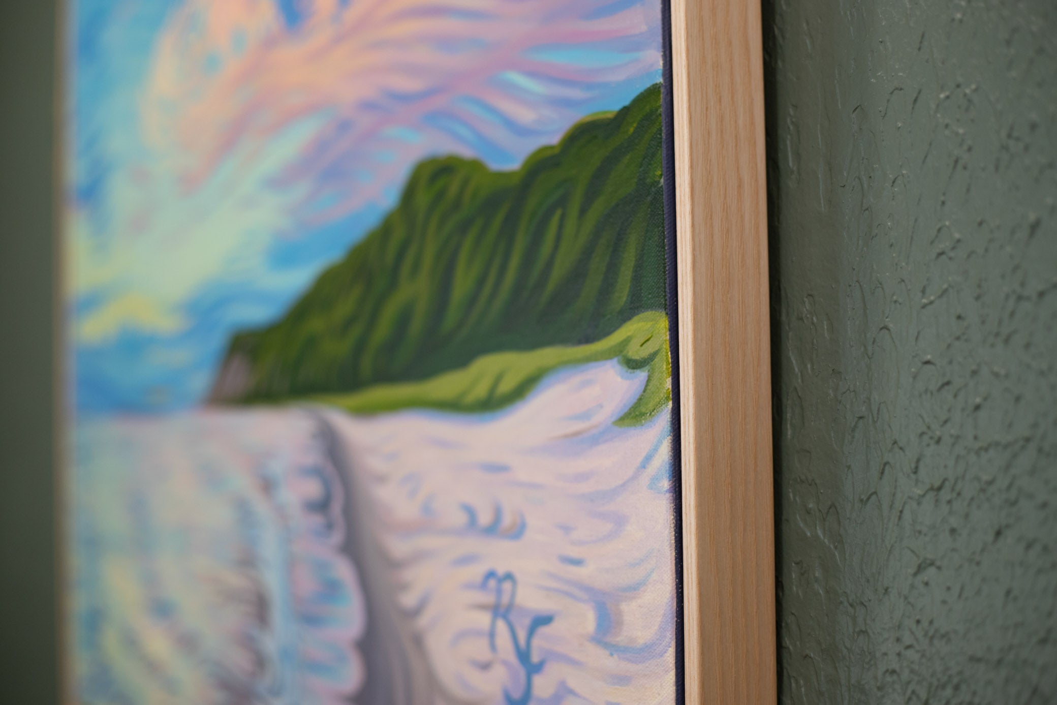 Beach Sunset Original Painting, Sleeping Bear Dunes, Empire Bluff, Esch Beach, Lake Michigan - "Radiant Light 24" x 30""