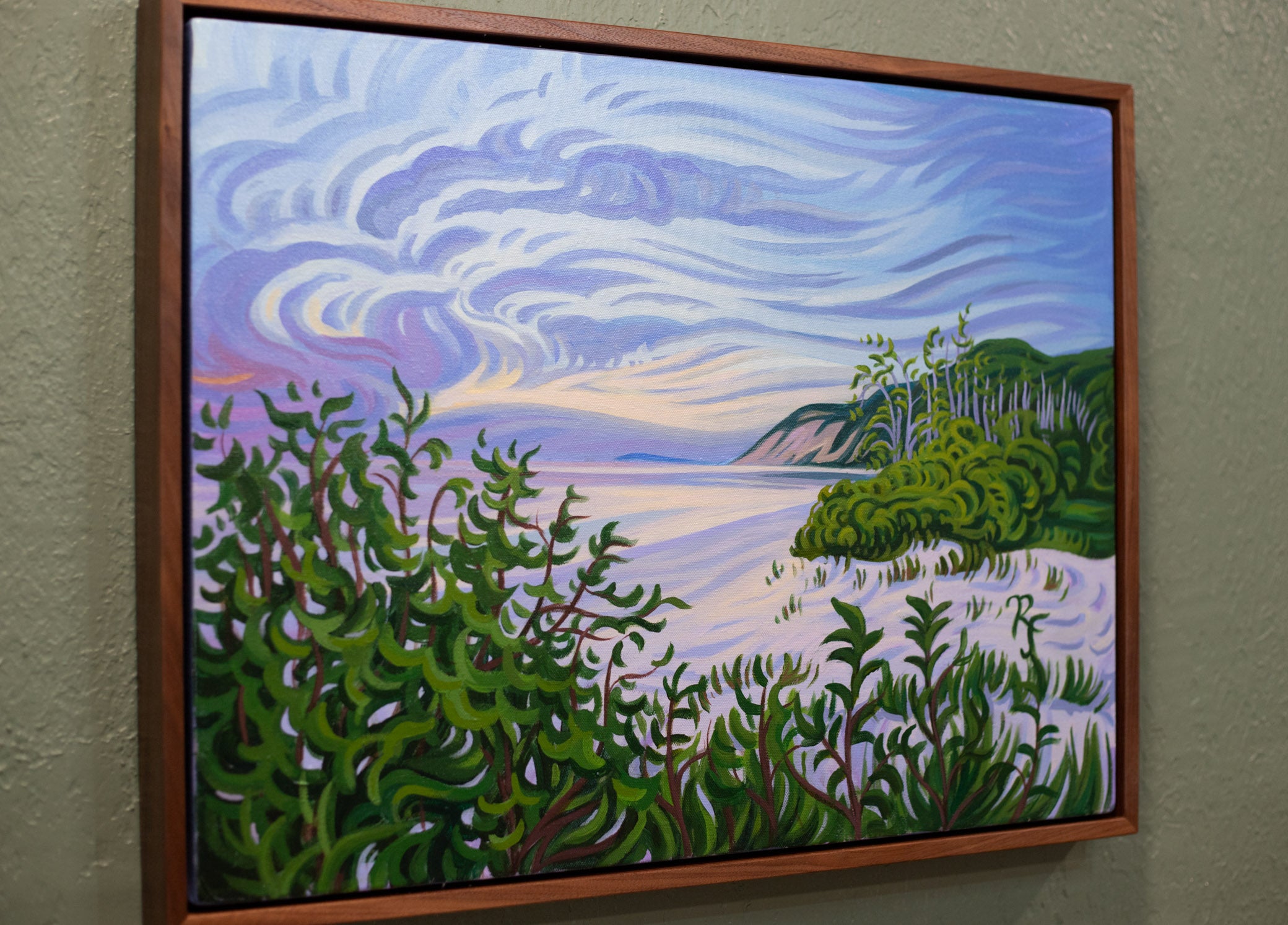 Beach Sunset Original Painting, Sleeping Bear Dunes, and Empire Bluff - "Song of Praise 18" x 24"