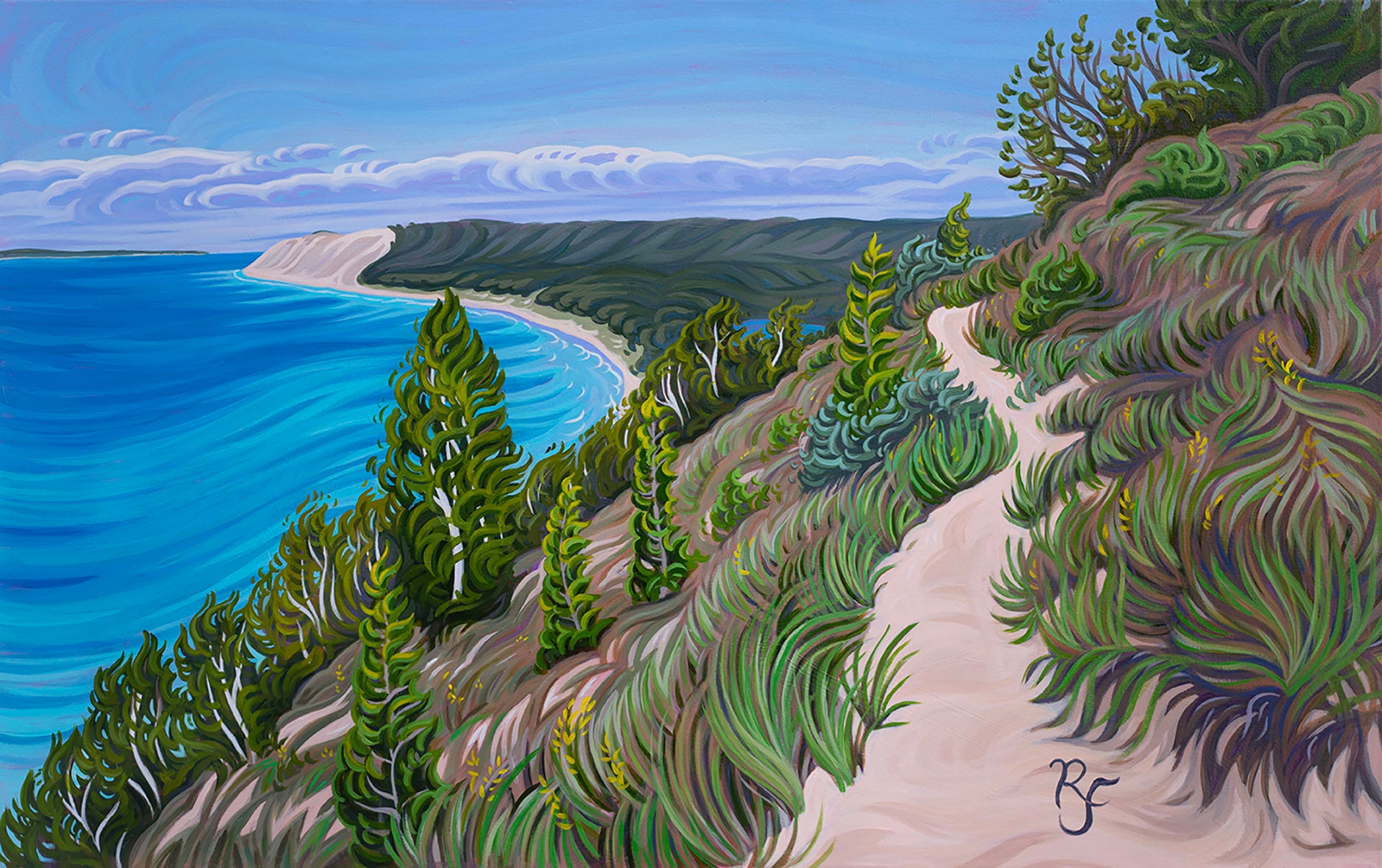 Empire Bluff Trail, Sleeping Bear Dunes Shoreline, Fine Art Paper Print-"Higher Places"