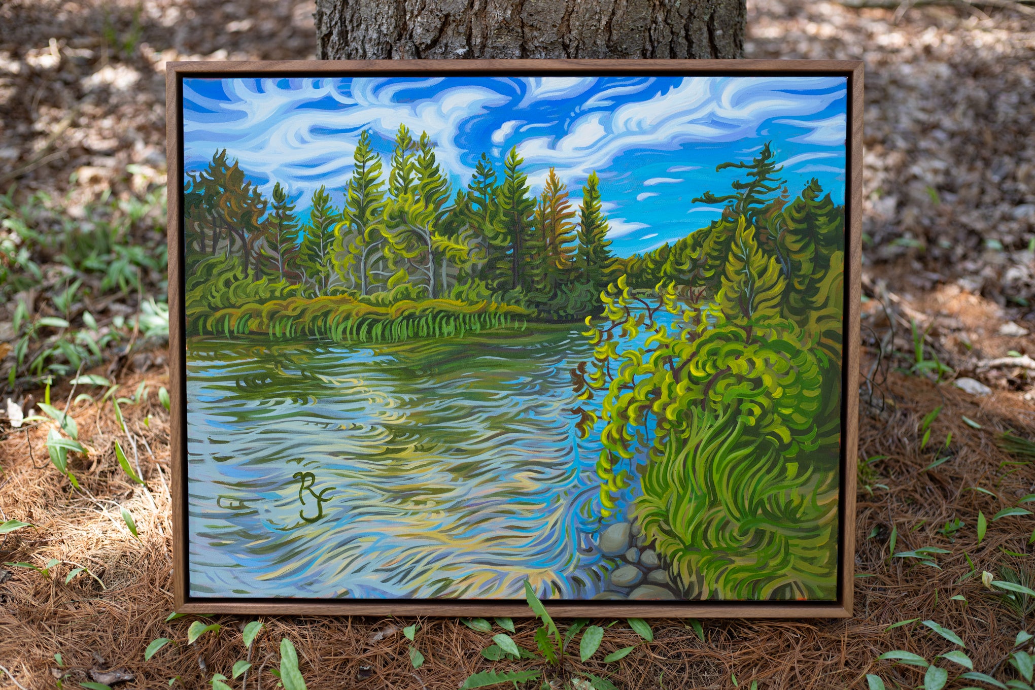 Platte River Painting, 24" x 30" -Tranquil Waters