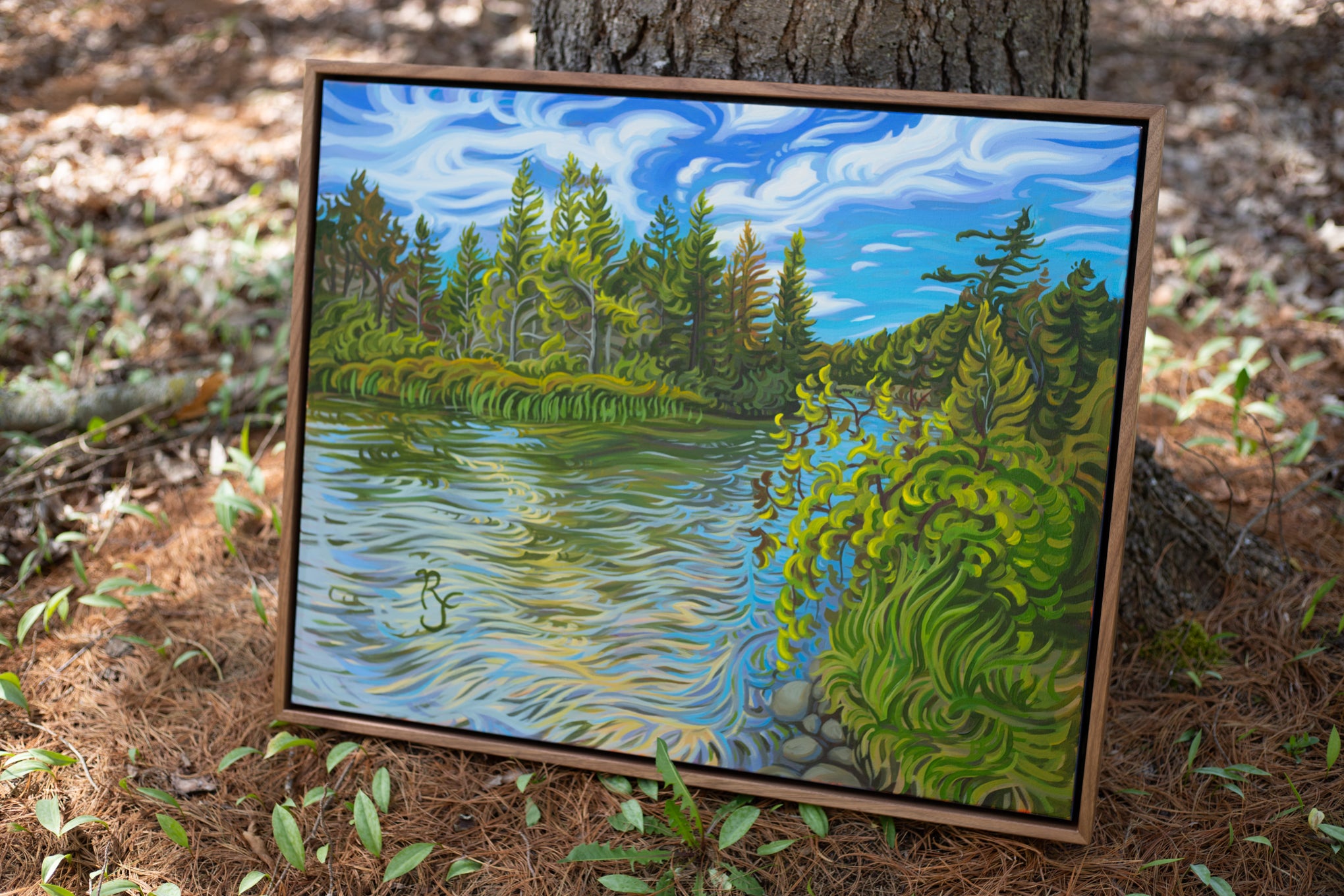 Platte River Painting, 24" x 30" -Tranquil Waters