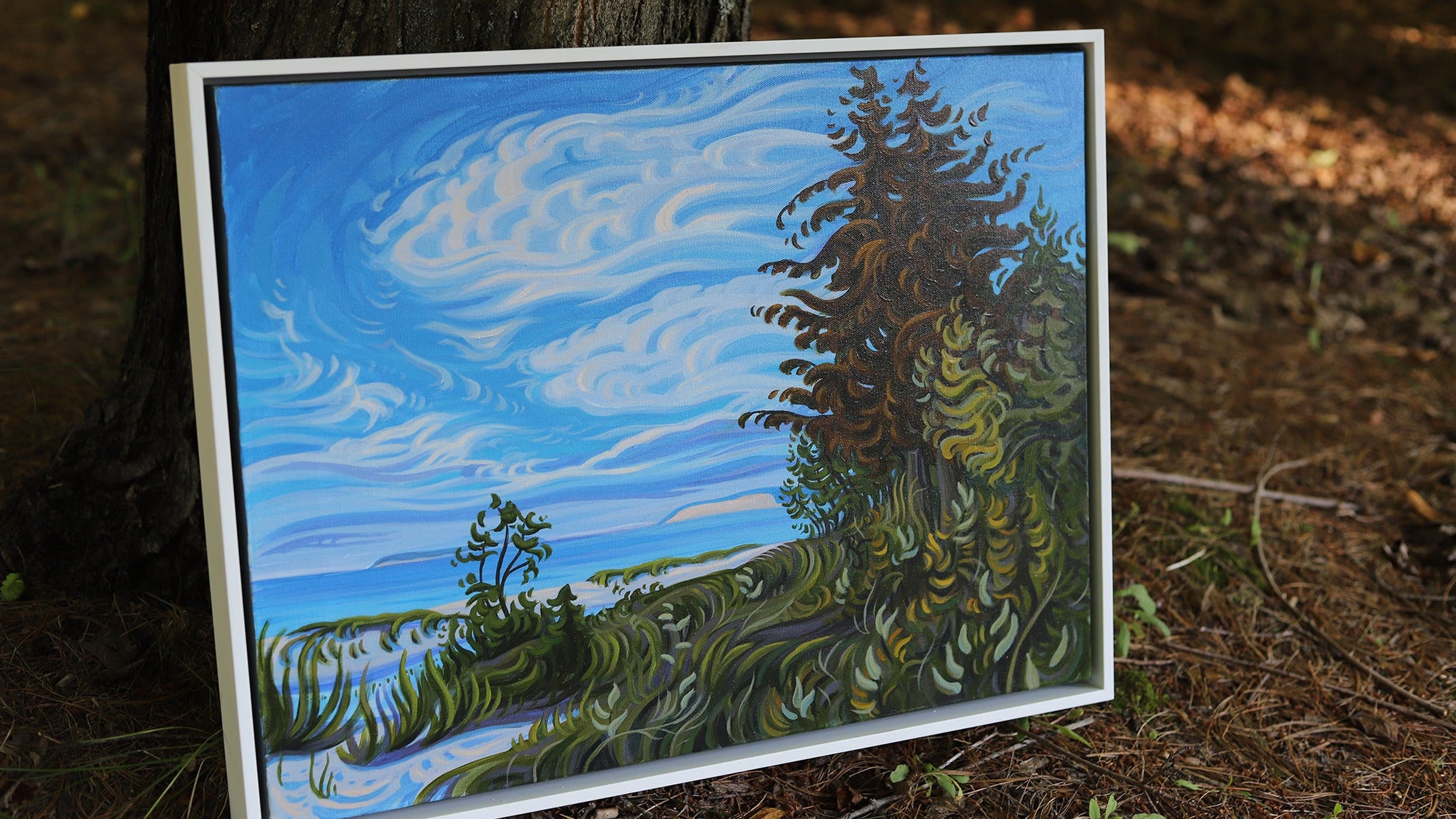 Lake Michigan Art, Sleeping Bear Dunes Painting, Platte Beach 18" x 24"