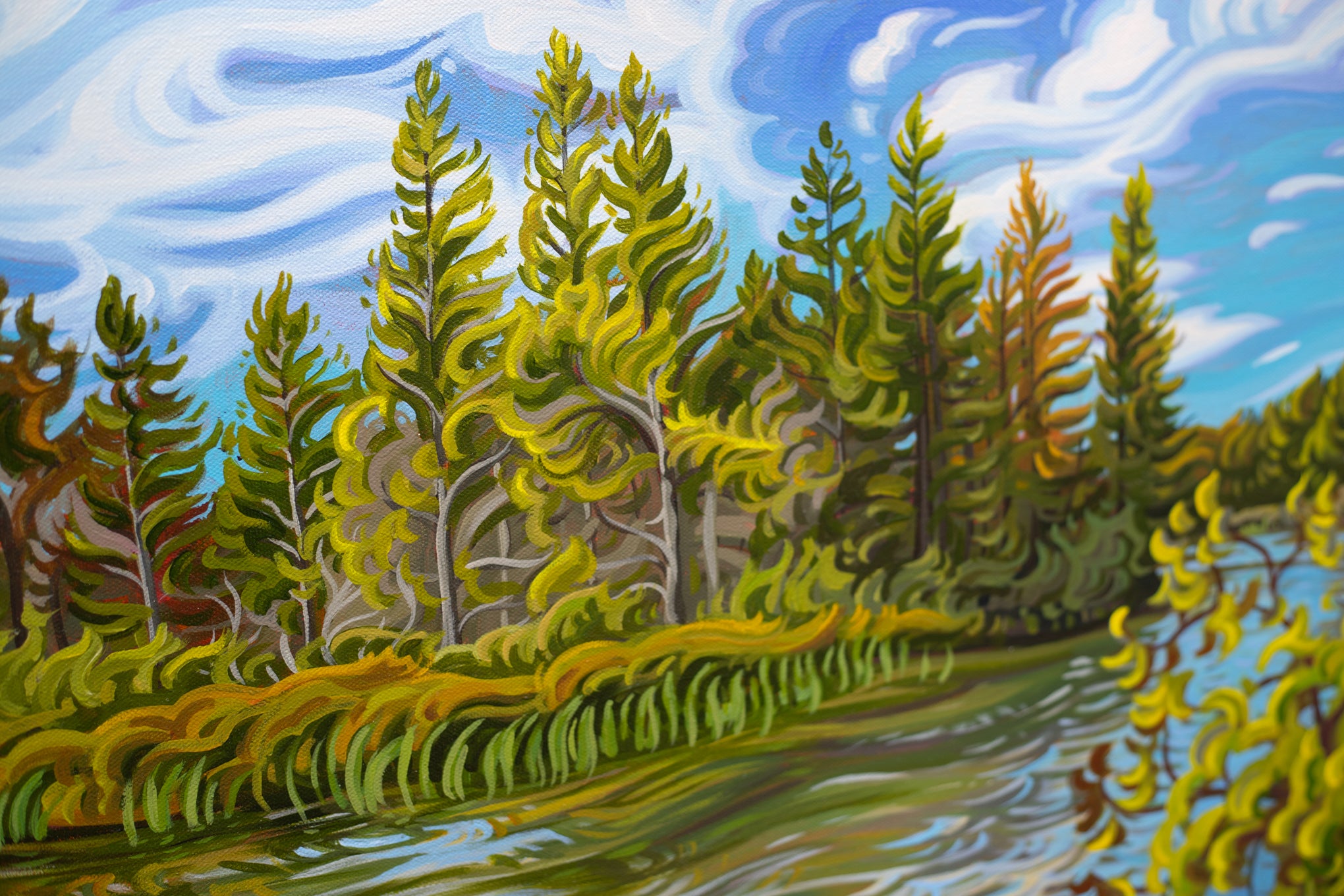 Platte River Painting, 24" x 30" -Tranquil Waters
