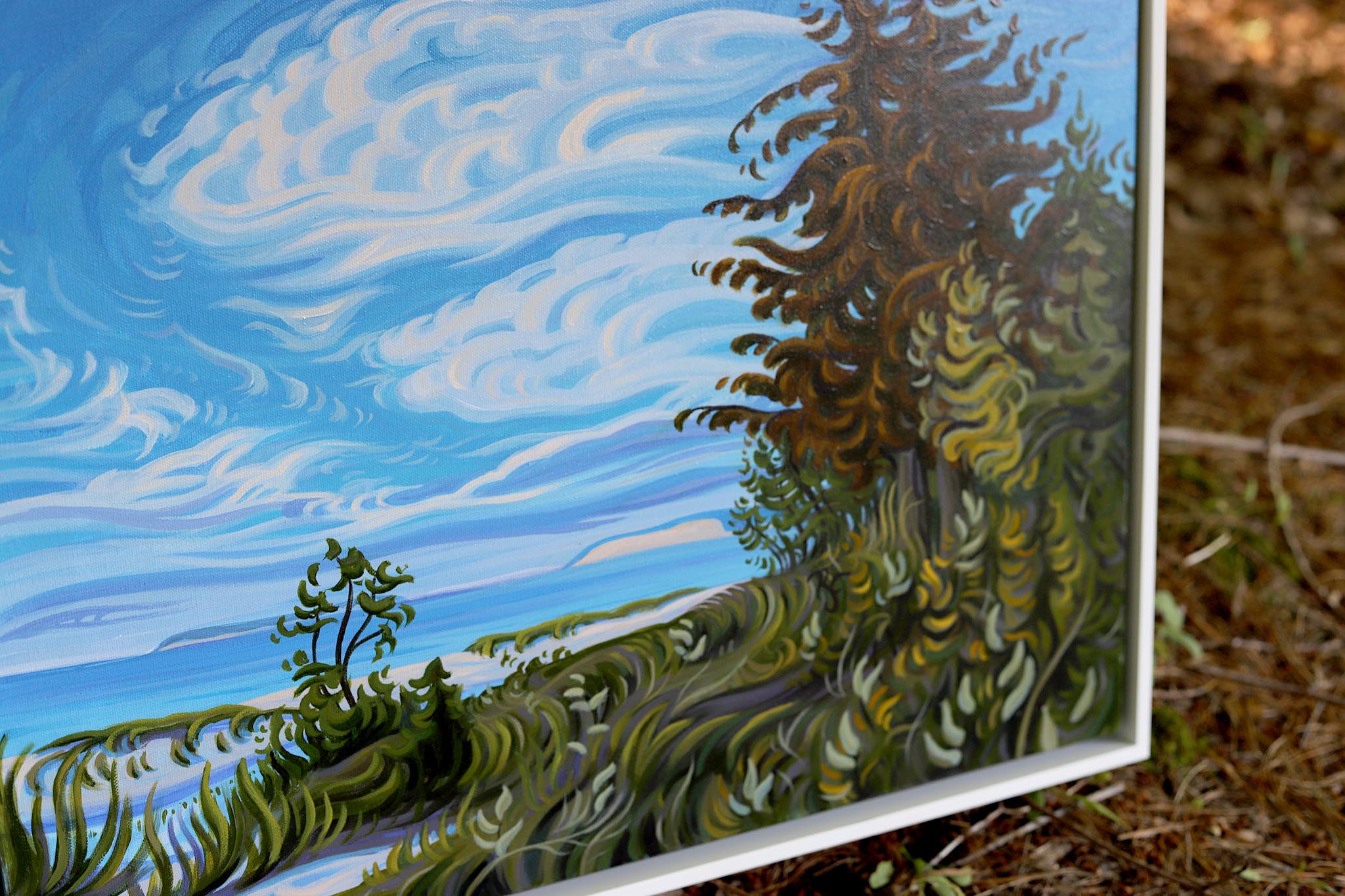 Lake Michigan Art, Sleeping Bear Dunes Painting, Platte Beach 18" x 24"