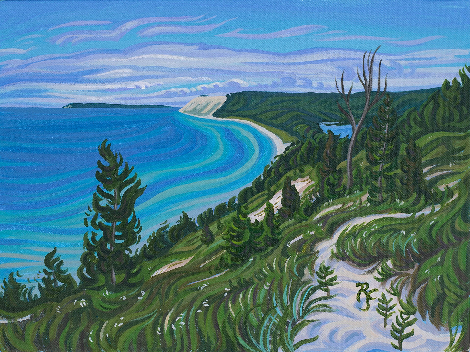 Empire Bluff Original Painting, Sleeping Bear Dunes View - Empire Dreams 12" x 16"