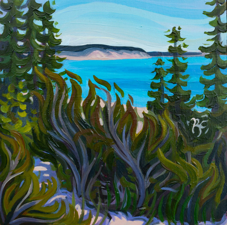 Lake Michigan Dunes Art, Arcadia Dunes, Elberta 8" x 8"