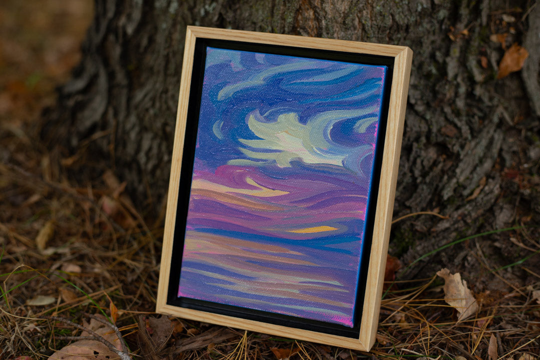 Lake Michigan Sunset Painting 4" x 6"