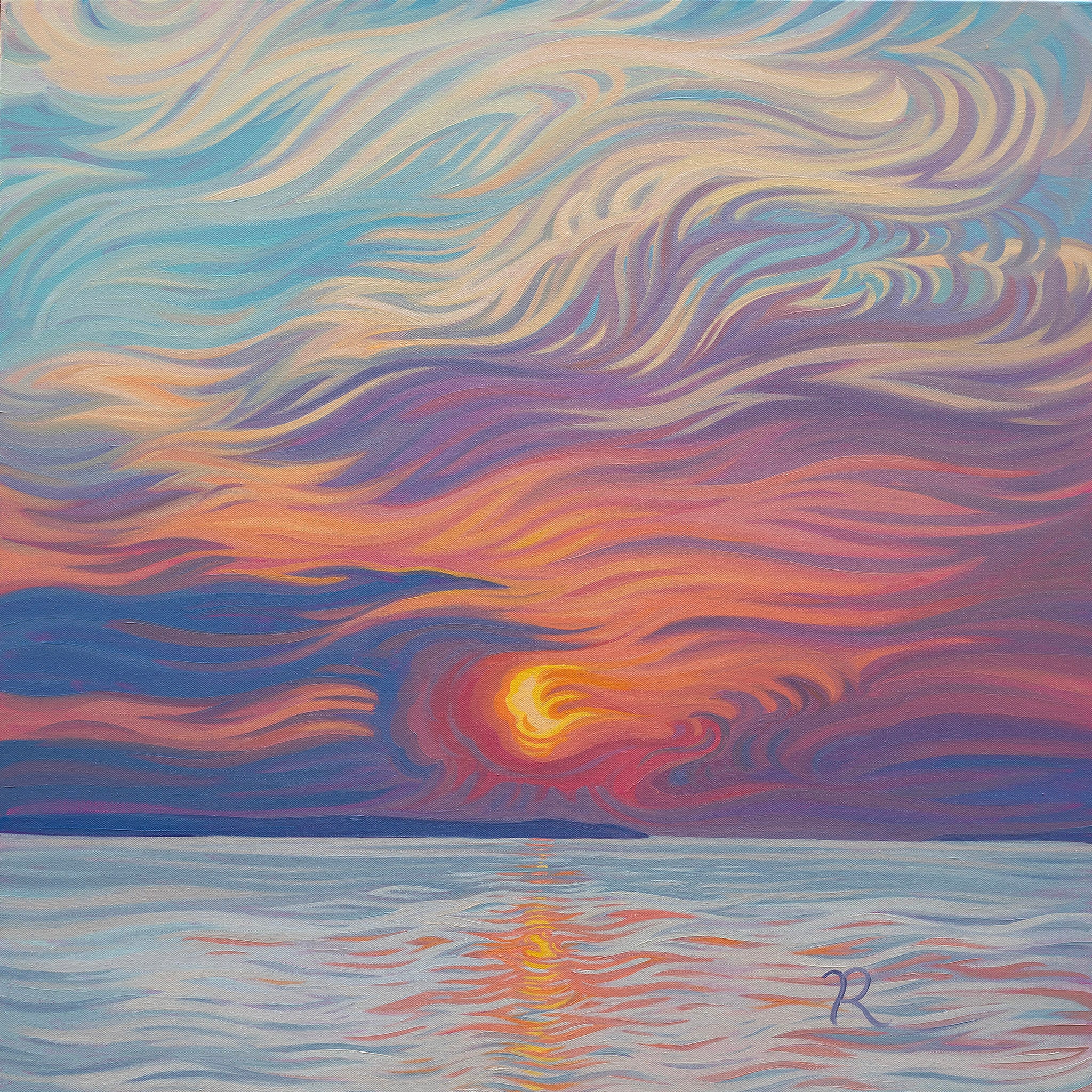 Sunset, Lake Michigan - "Presence" 30 x 30