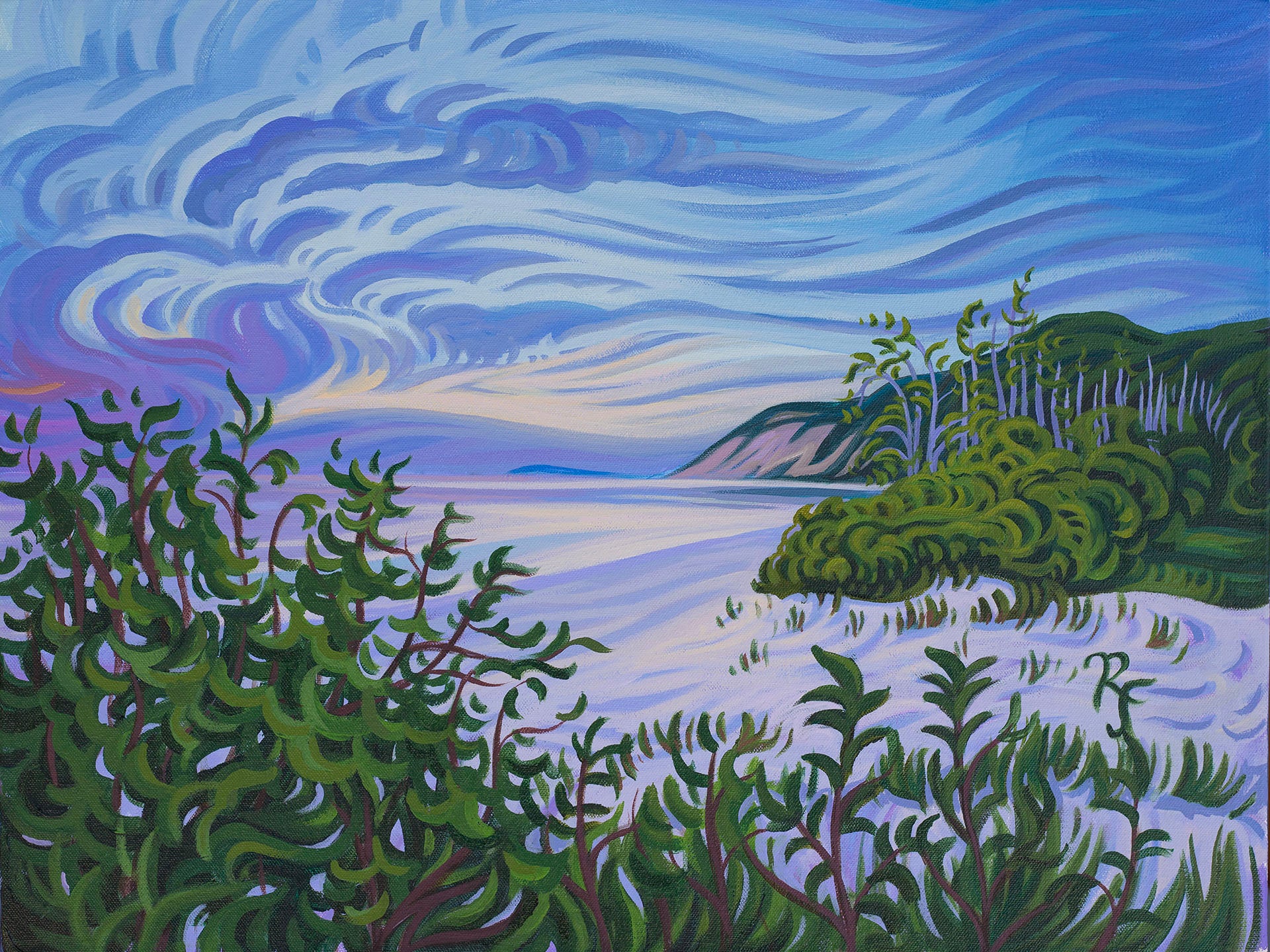 Lake Michigan Beach Sunset, Sleeping Bear Dunes, Fine Art Paper Print -"Song of Praise"