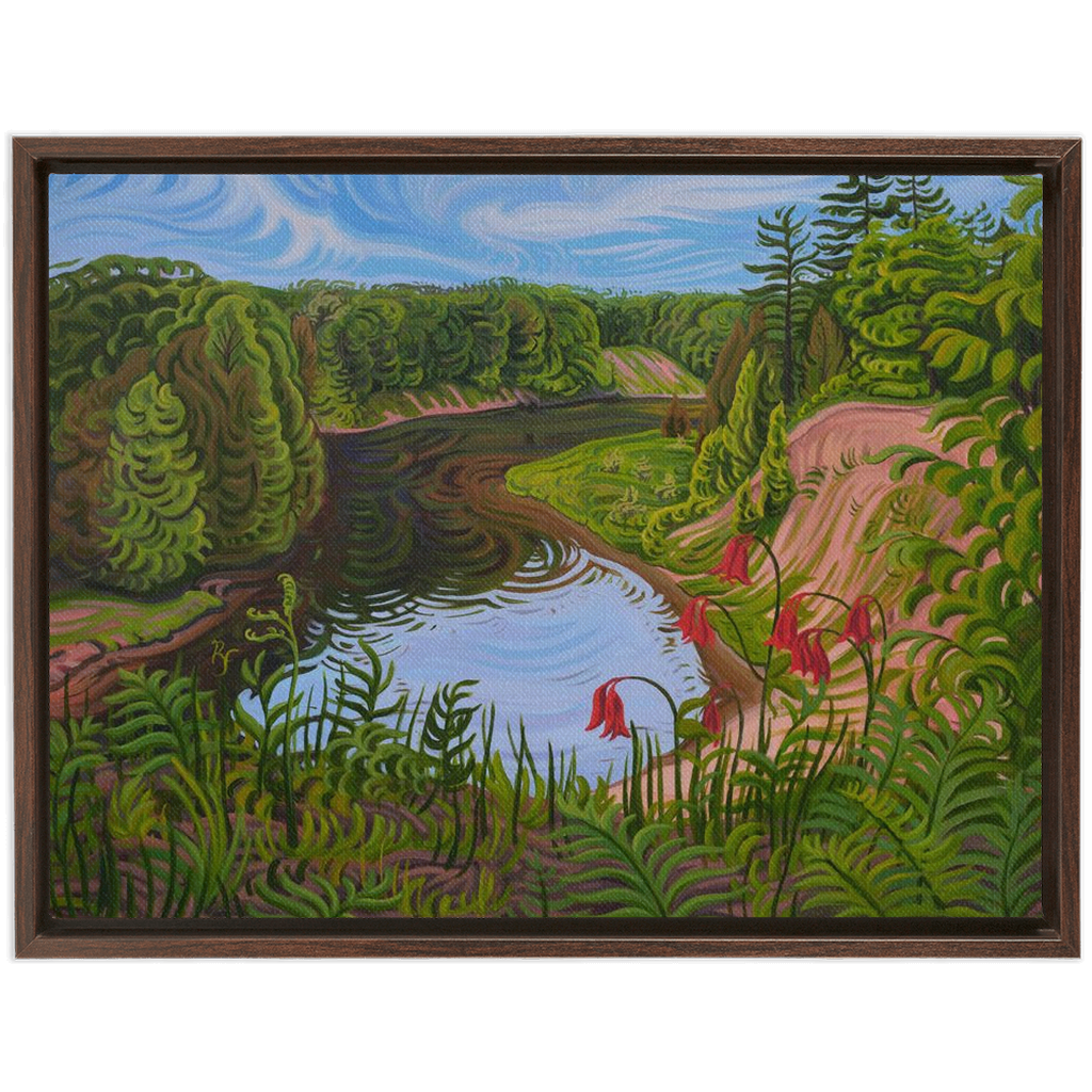 Manistee River Trail Painting, Framed Canvas Print - “Sacred River”