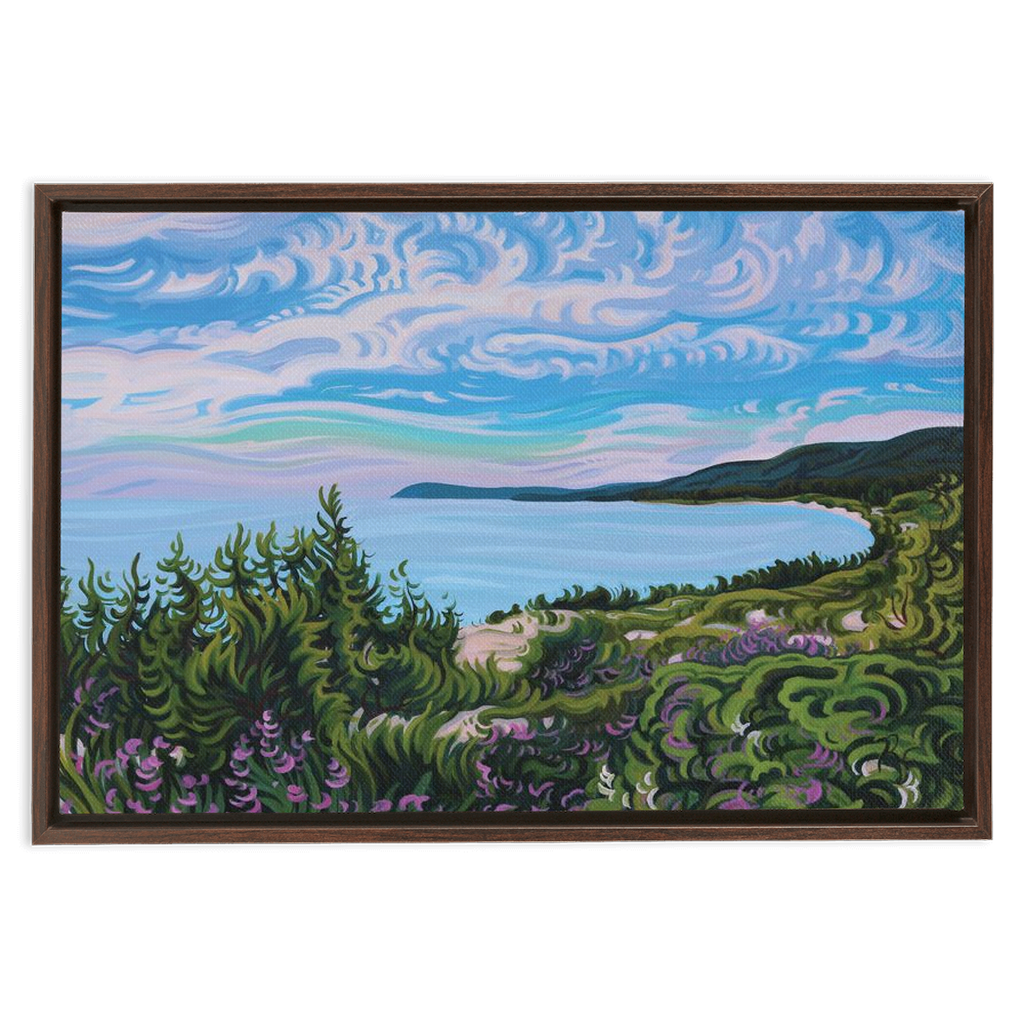 Lake Michigan Beach, Good Harbor Bay Framed Canvas Print - “Blossoming Days”