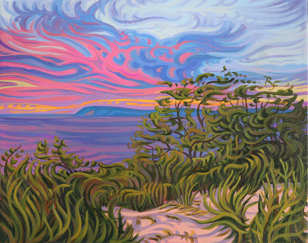 Passion Rays -16" x 20"- Lake Michigan Sunset -Sleeping Bear Dunes Shoreline