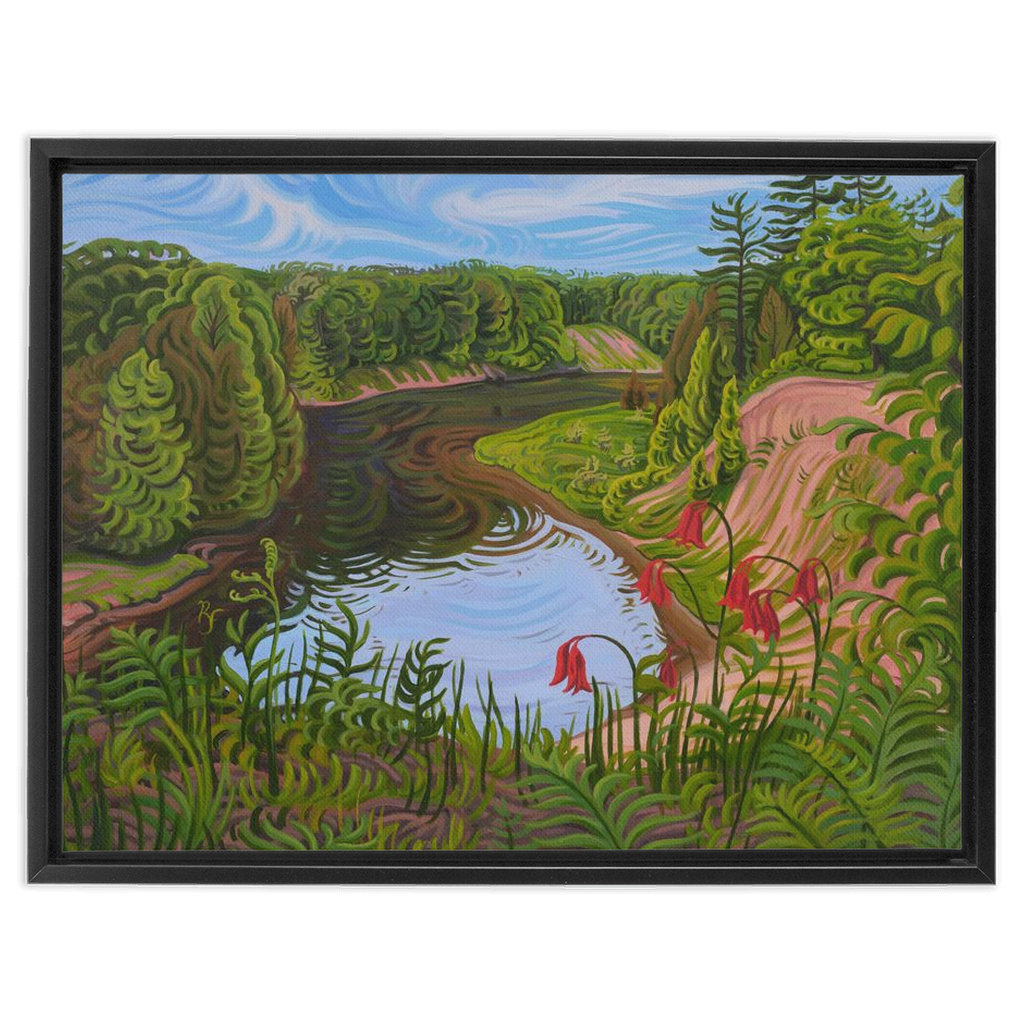 Manistee River Trail Painting, Framed Canvas Print - “Sacred River”