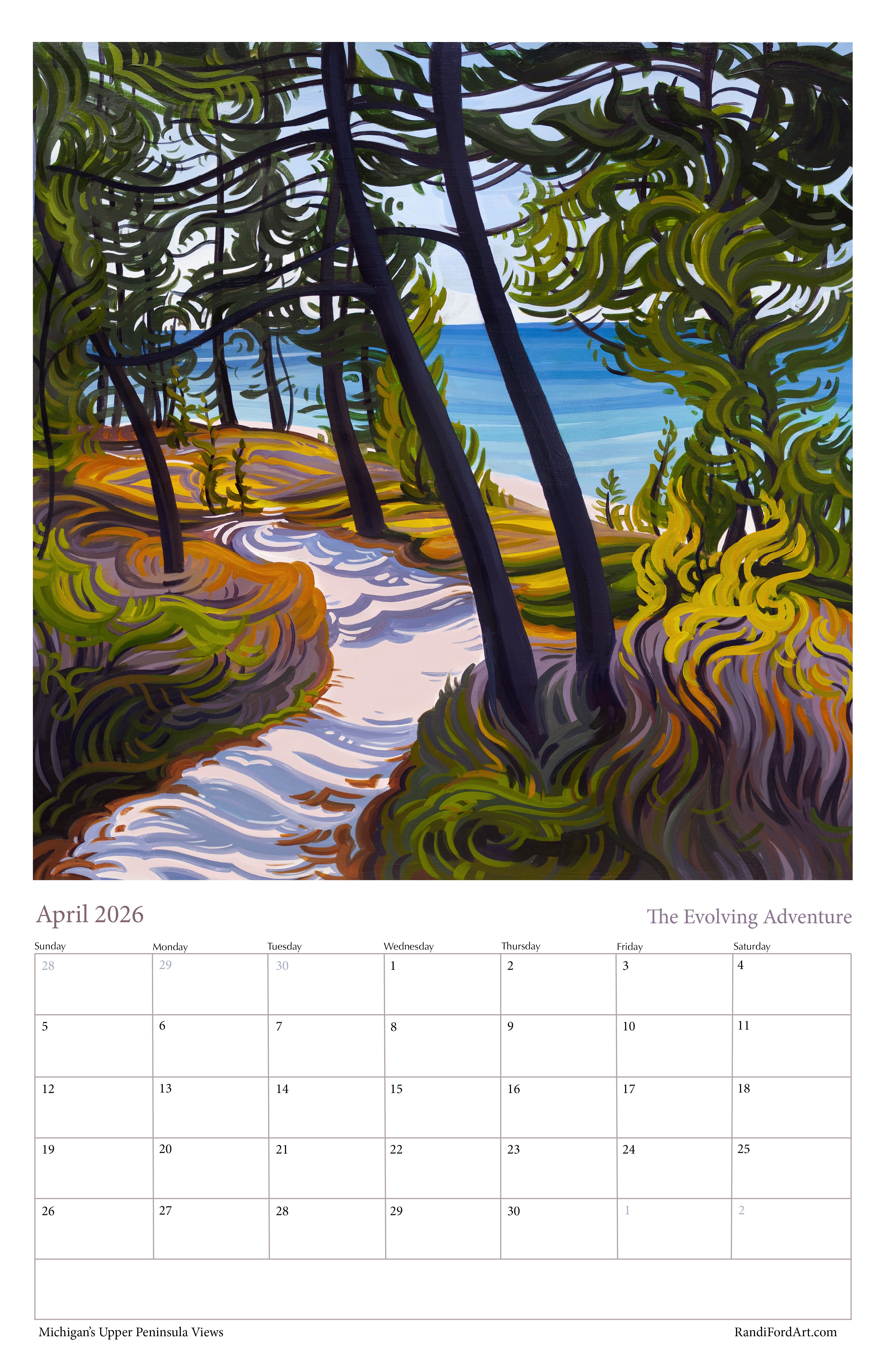Michigan's Upper Peninsula Views 2026 Calendar