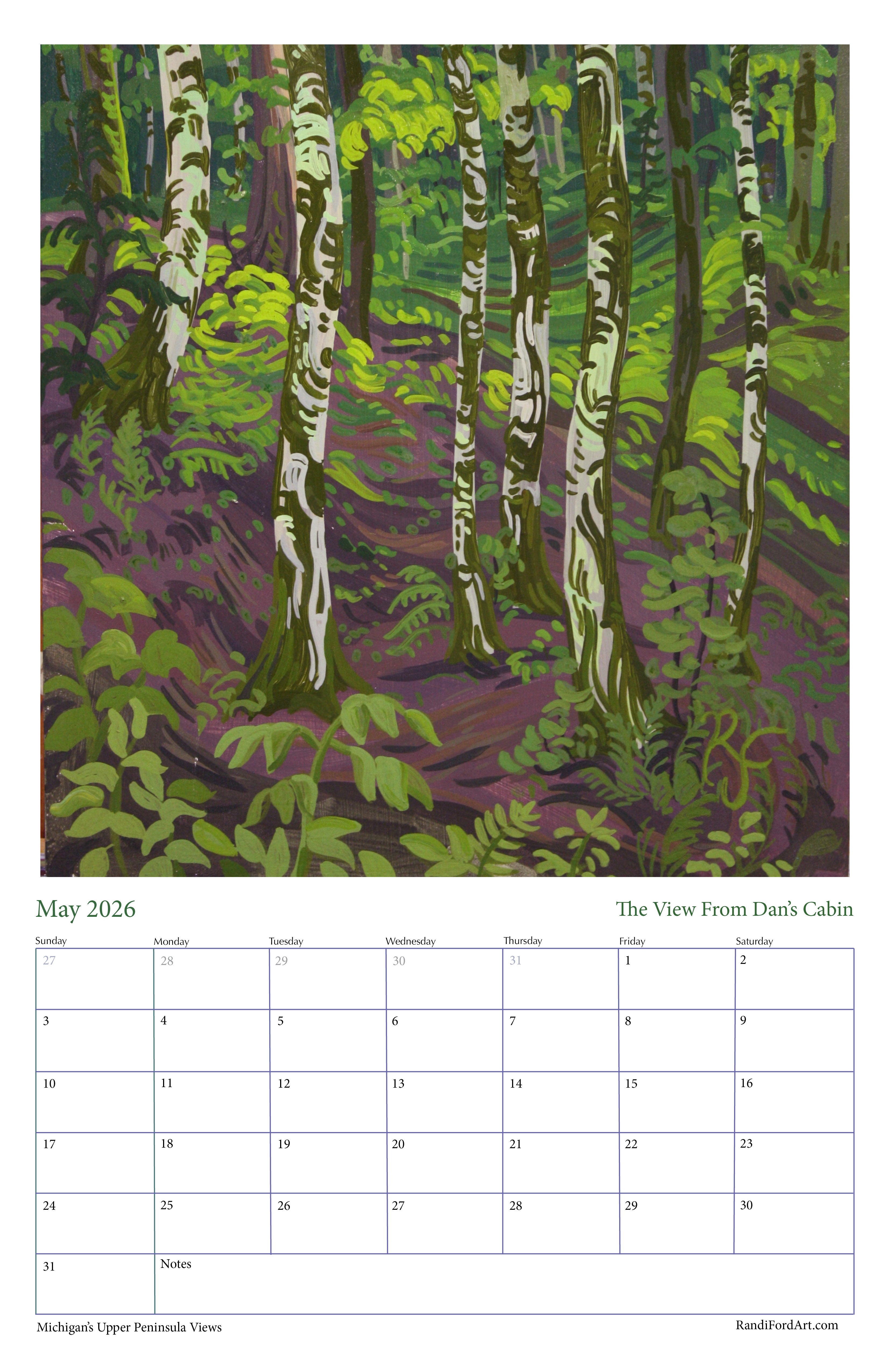 Michigan's Upper Peninsula Views 2026 Calendar