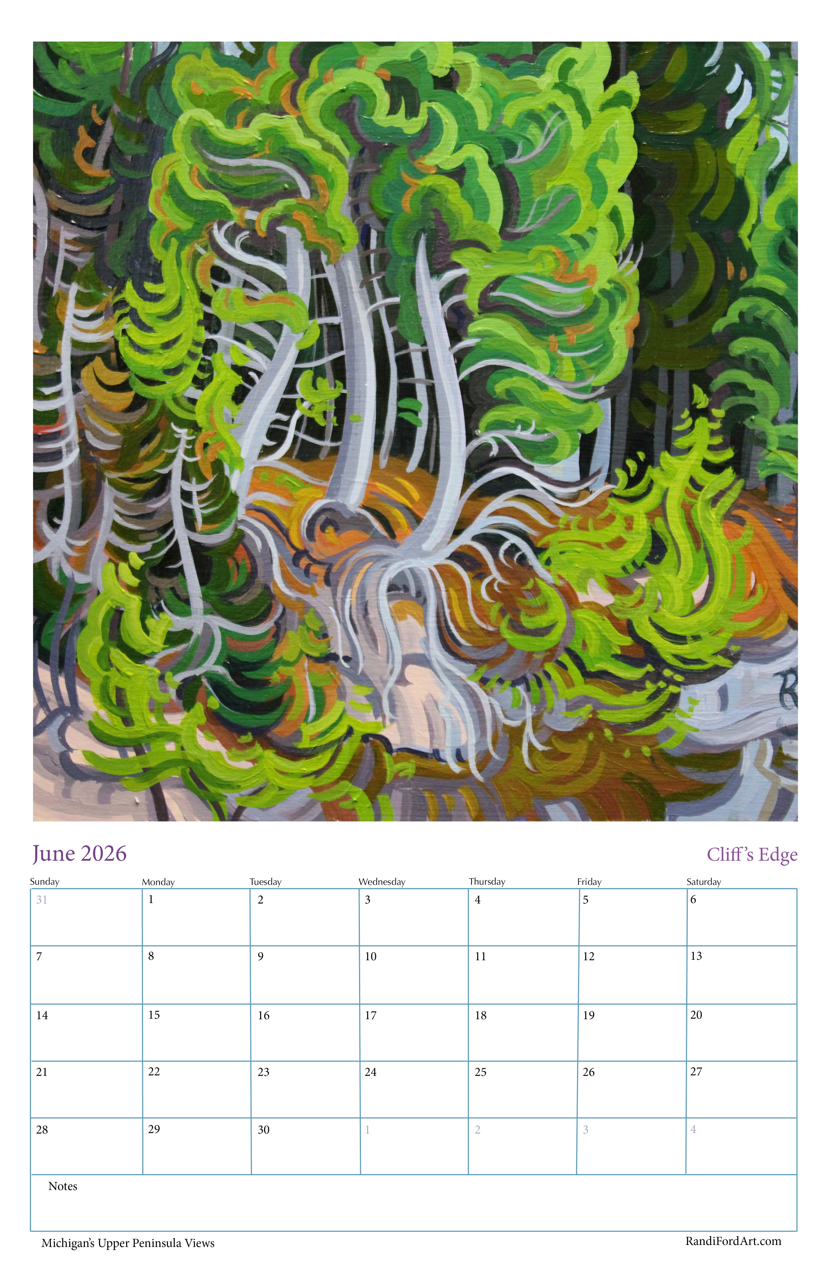 Michigan's Upper Peninsula Views 2026 Calendar