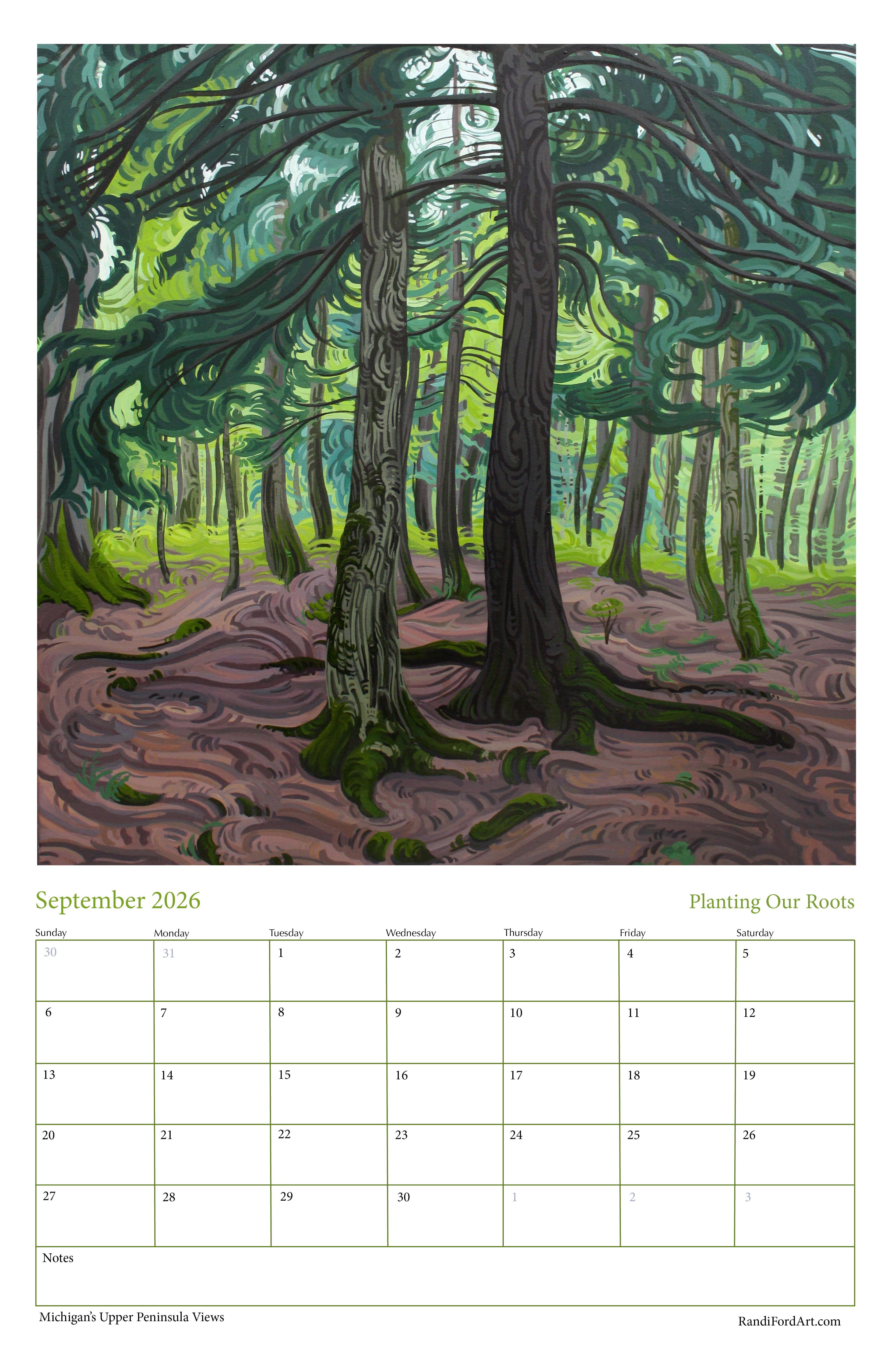 Michigan's Upper Peninsula Views 2026 Calendar