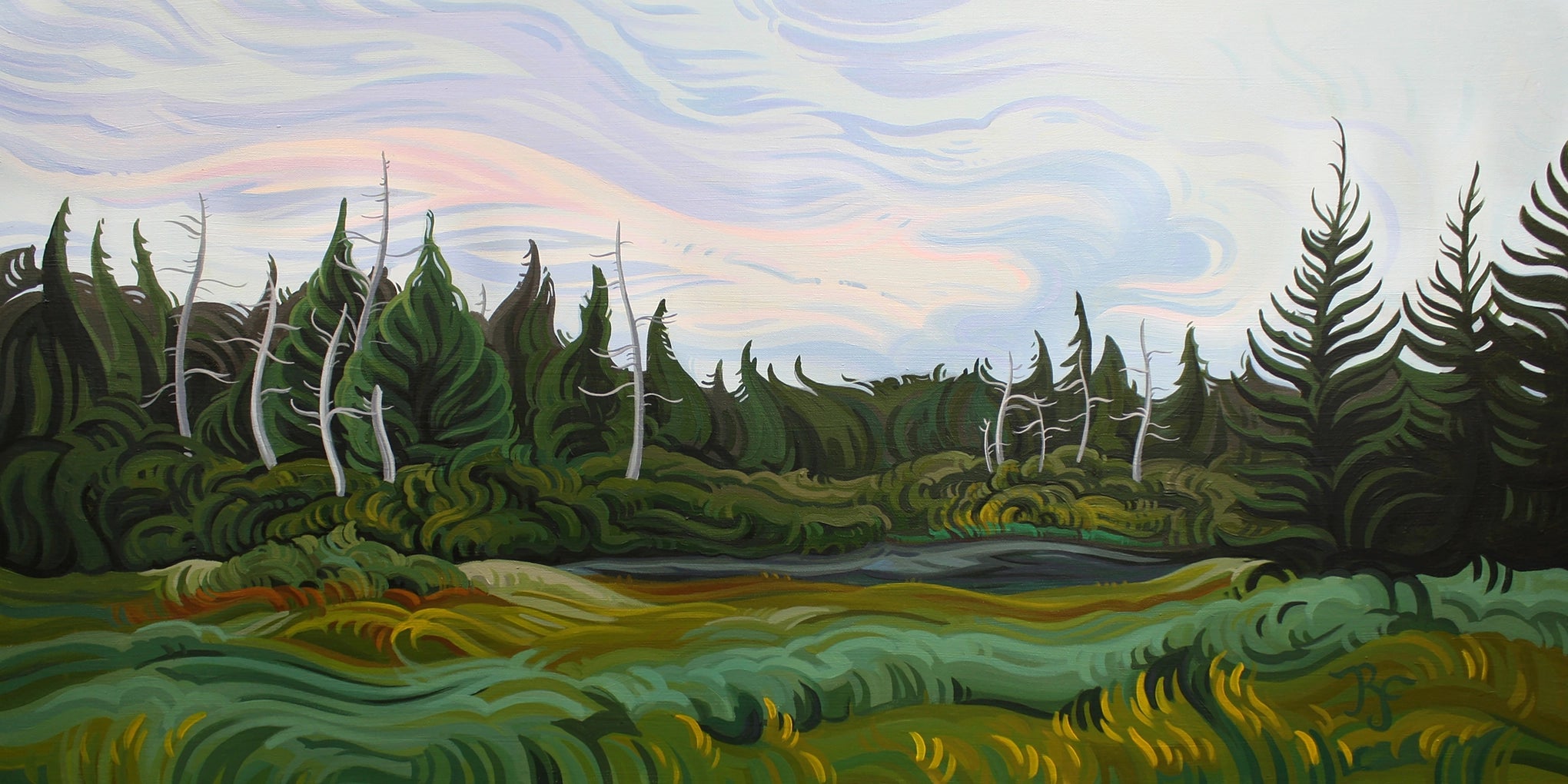 Summer Night Fine Art Paper Print - Marshland