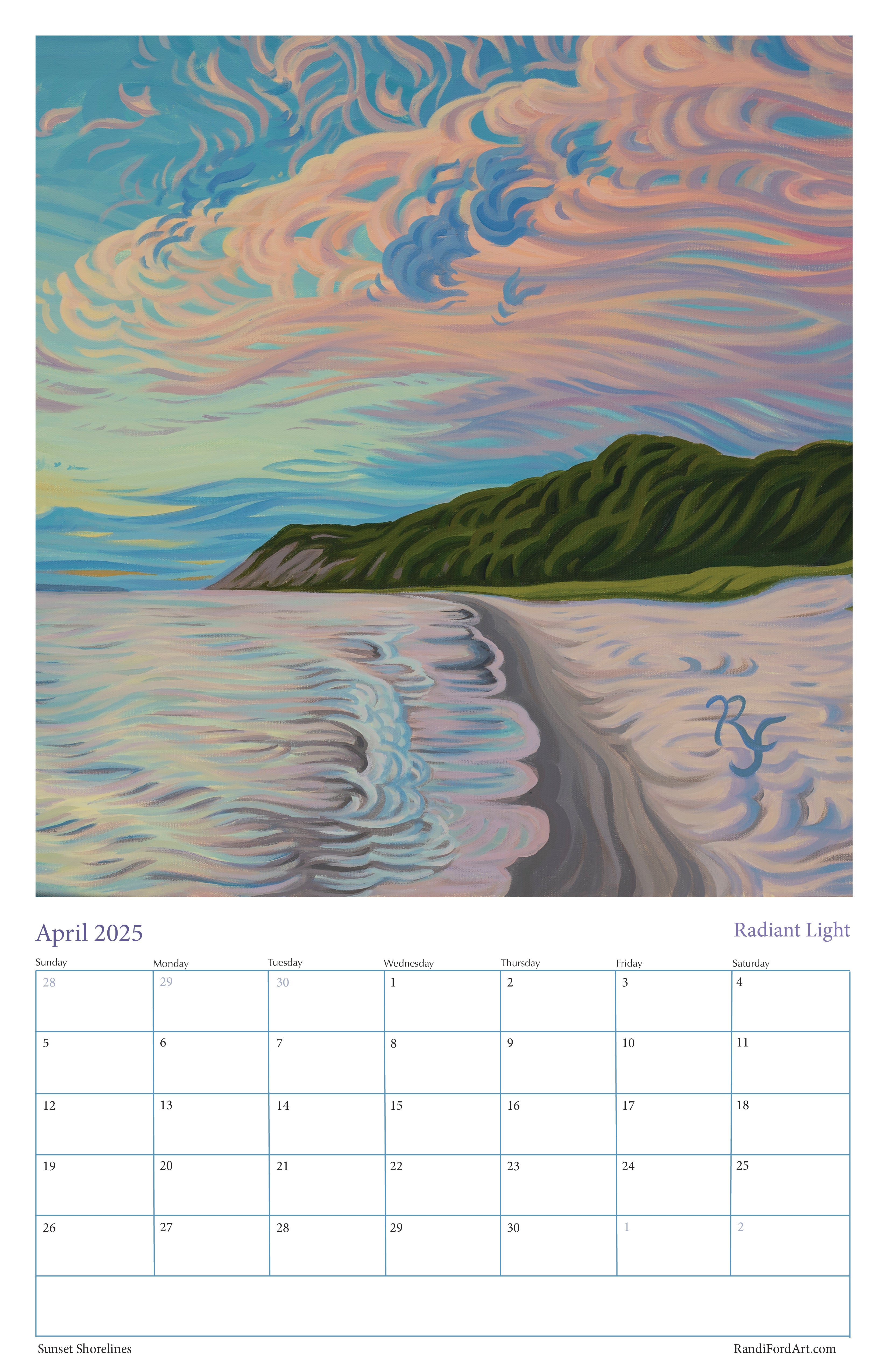 Sunsets Shoreline 2026 Calendar