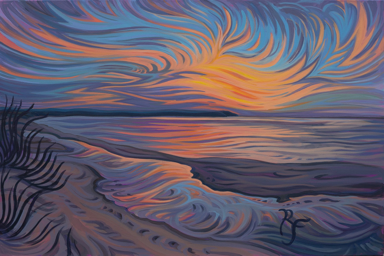 Winter Solstice 24" x 36" Beach Sunset