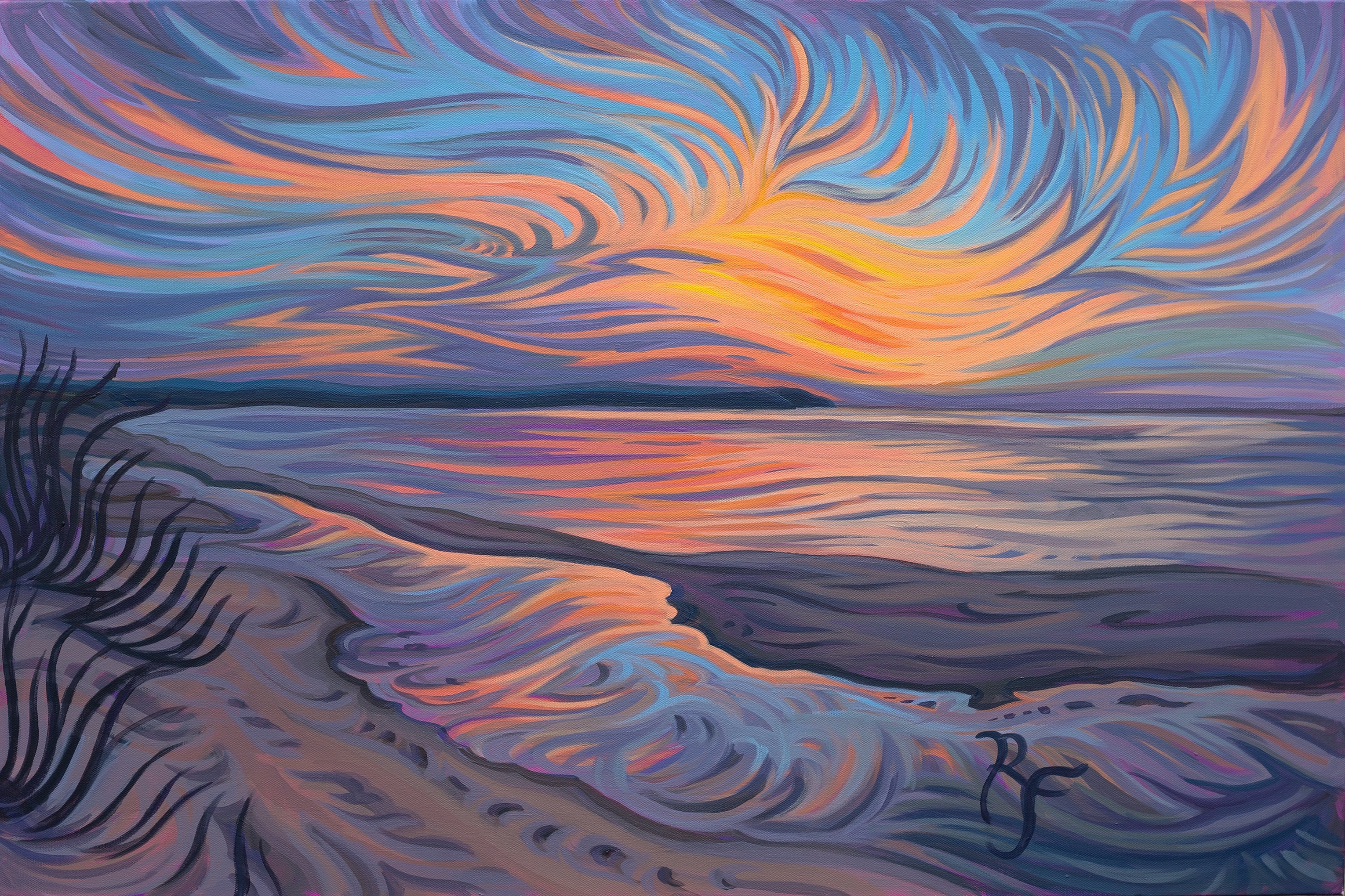 Winter Solstice Fine Art Paper Print - Beach Sunset