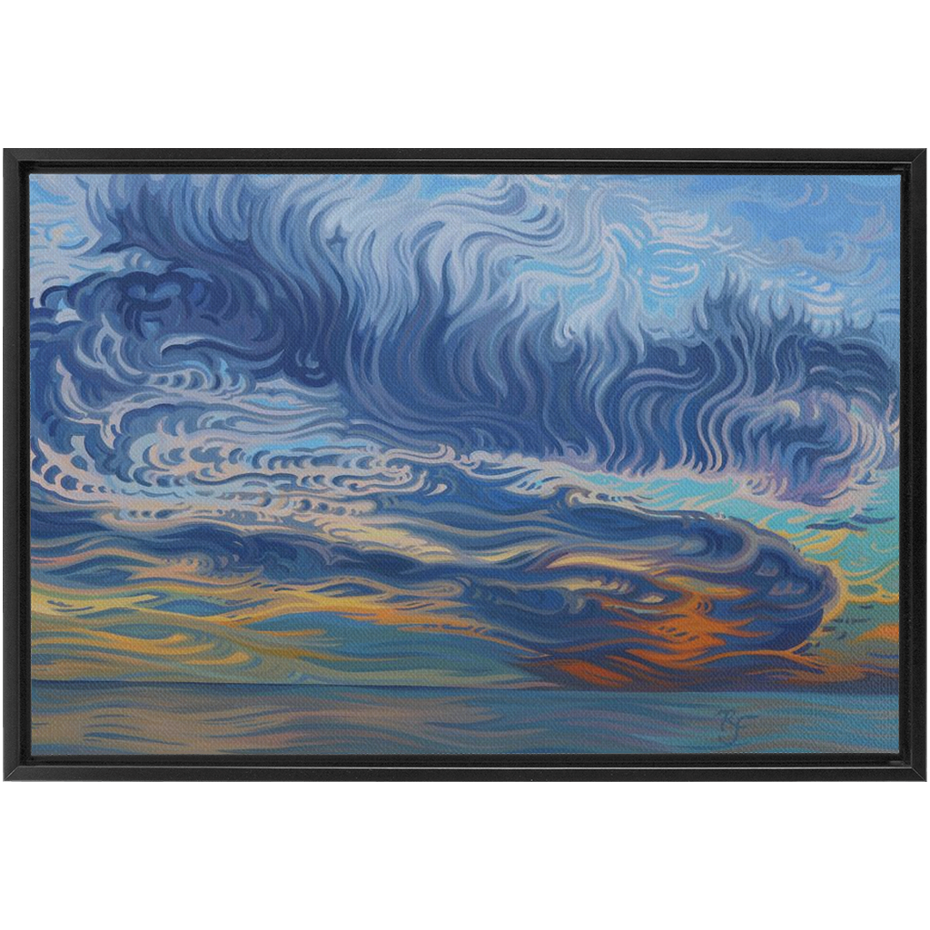 Lake Michigan Sunset Painting, Framed Canvas Print - “Healing”