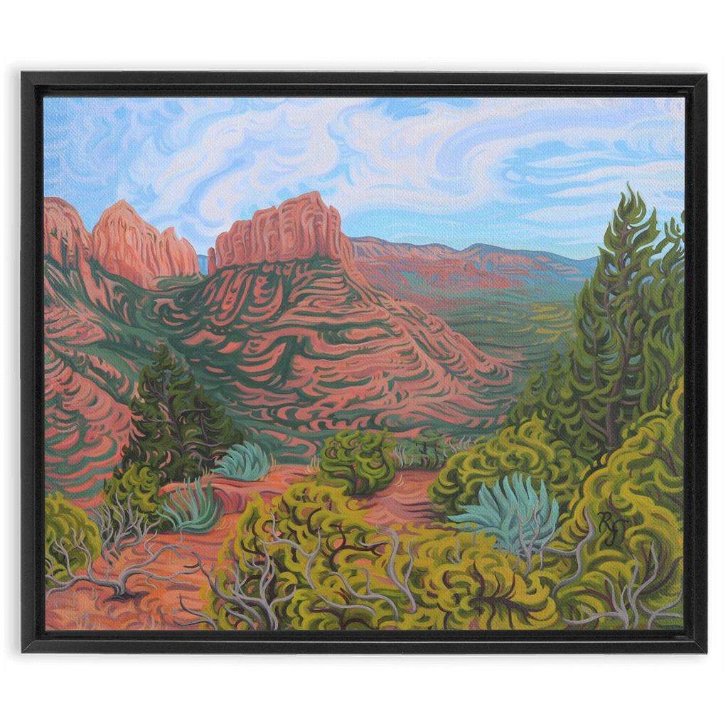 Sedona, Arizona Landscape Painting,  Framed Canvas Print - “Sedona Energy”