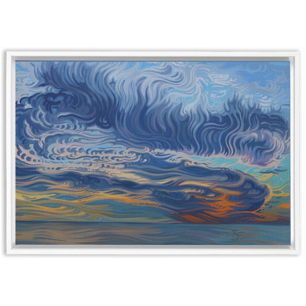 Lake Michigan Sunset Painting, Framed Canvas Print - “Healing”