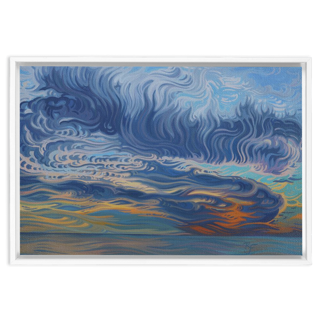 Lake Michigan Sunset Painting, Framed Canvas Print - “Healing”