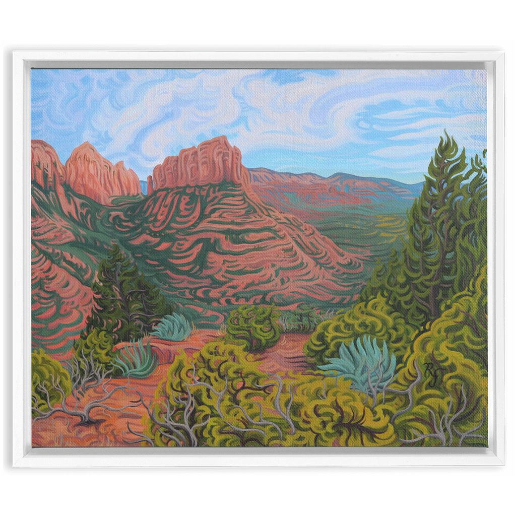 Sedona, Arizona Landscape Painting,  Framed Canvas Print - “Sedona Energy”