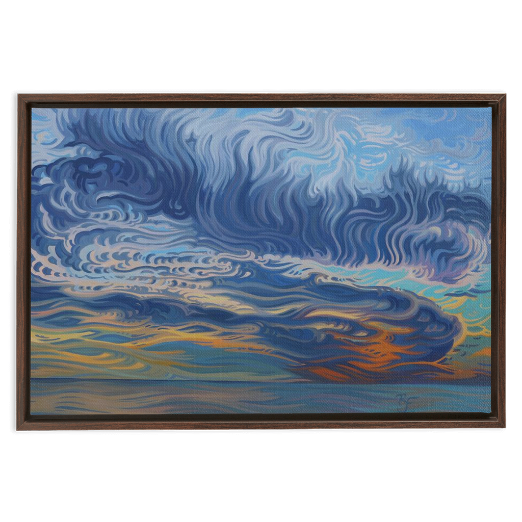 Lake Michigan Sunset Painting, Framed Canvas Print - “Healing”