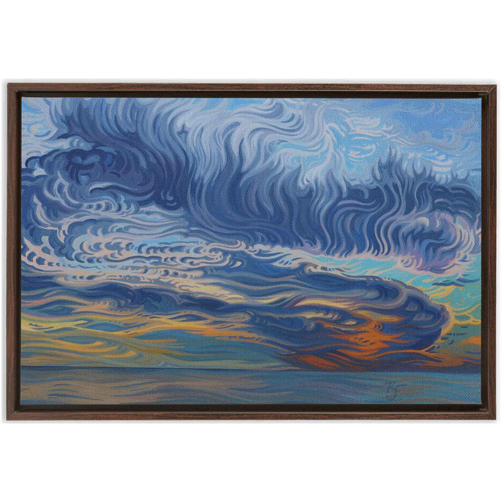 Lake Michigan Sunset Painting, Framed Canvas Print - “Healing”