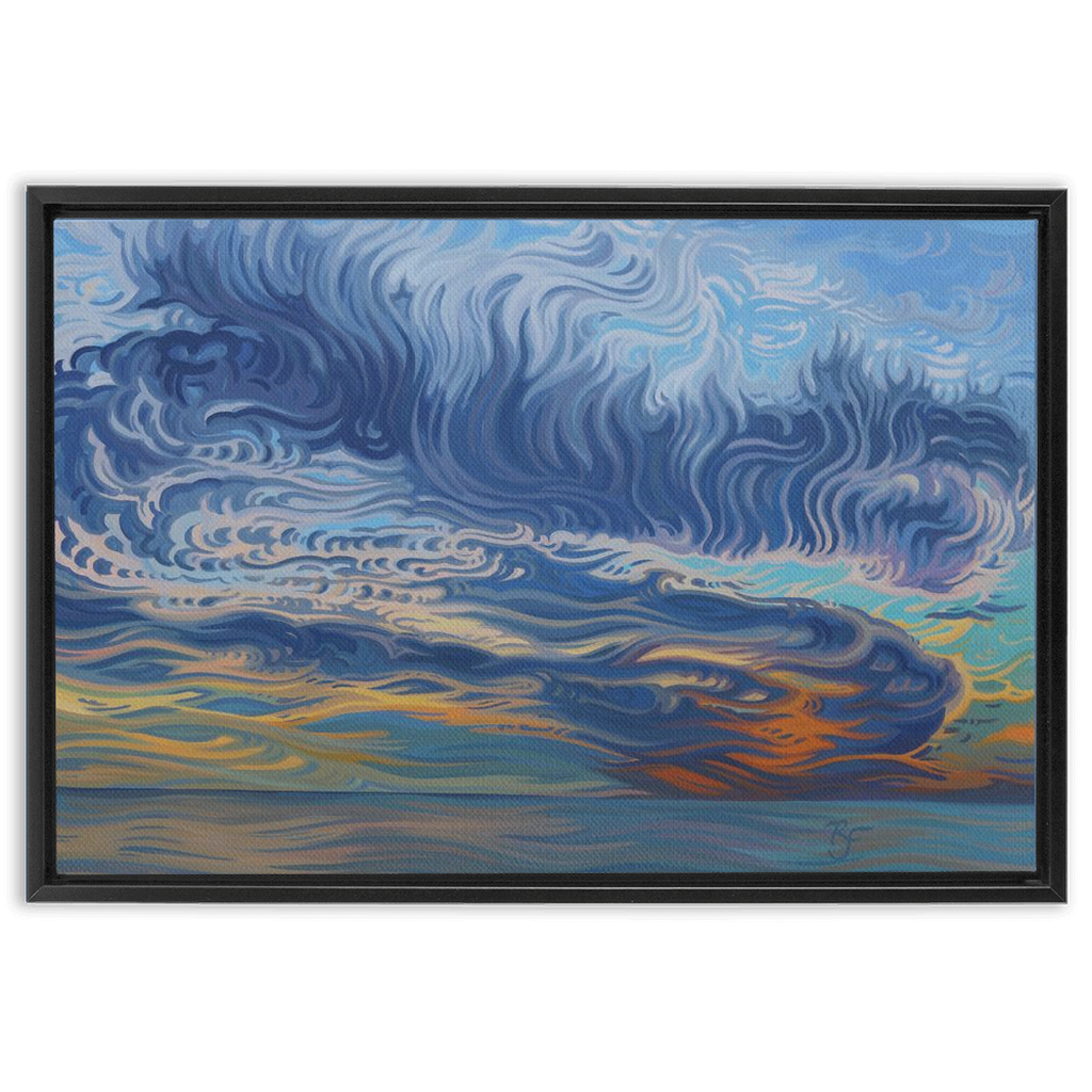 Lake Michigan Sunset Painting, Framed Canvas Print - “Healing”