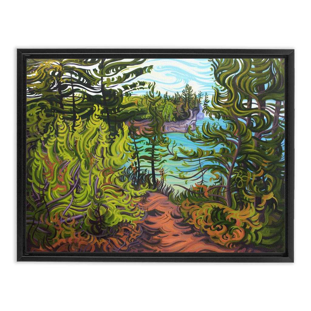 Pictured Rocks Painting, Lake Superior Framed Canvas Print - “The Journey Ahead”