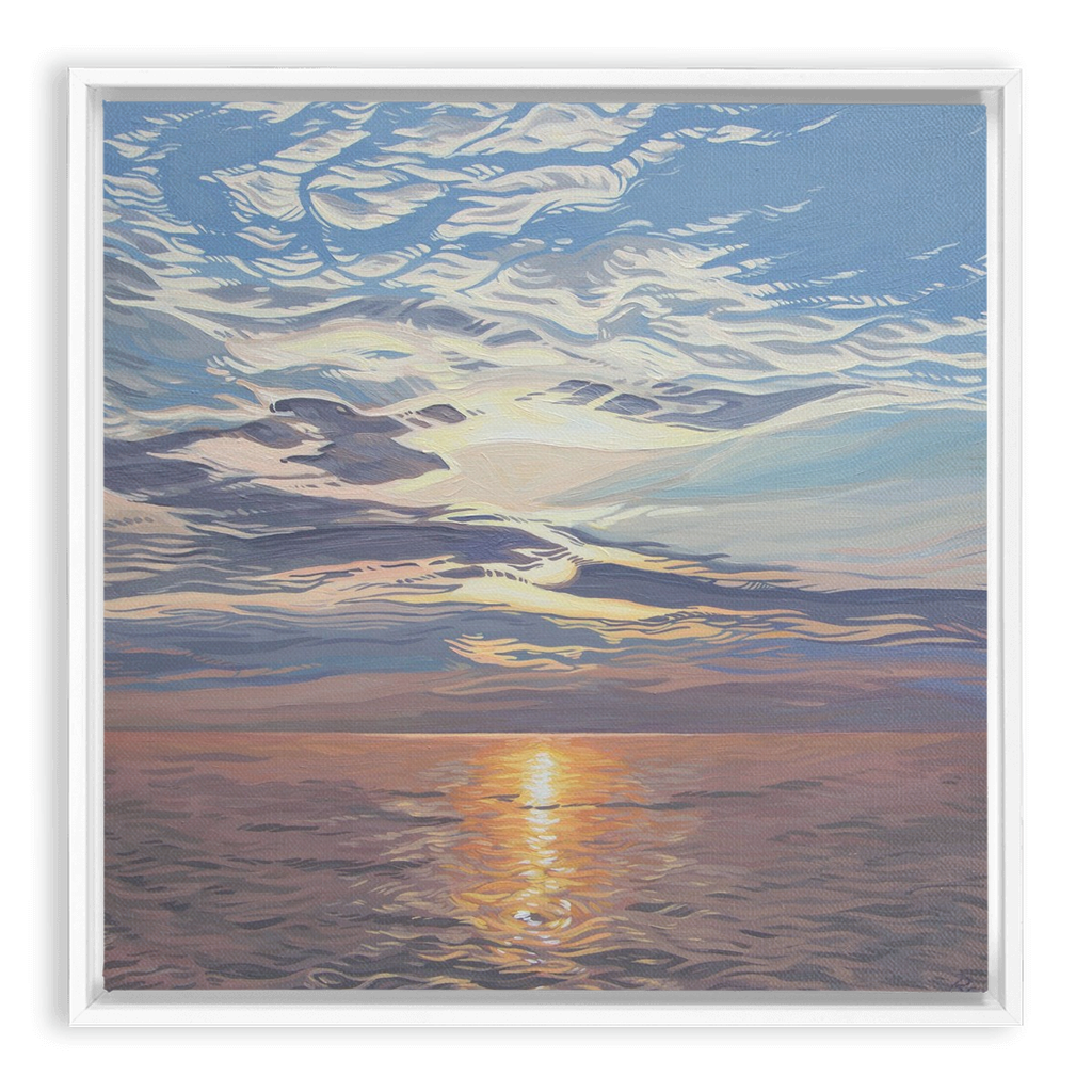 Be Still - Lake Michigan Sunset- Framed Canvas Print